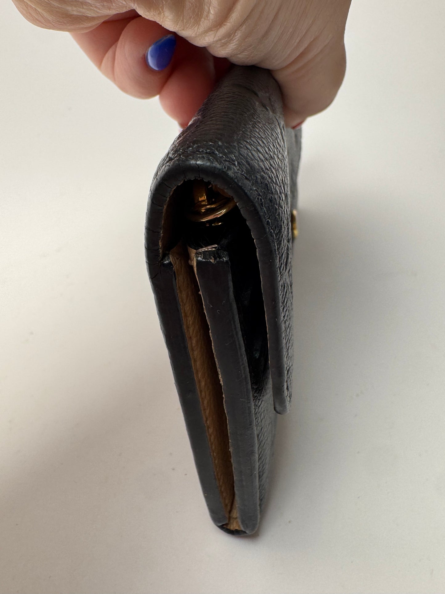 Louis Vuitton Emilie Empriente Wallet Black Leather