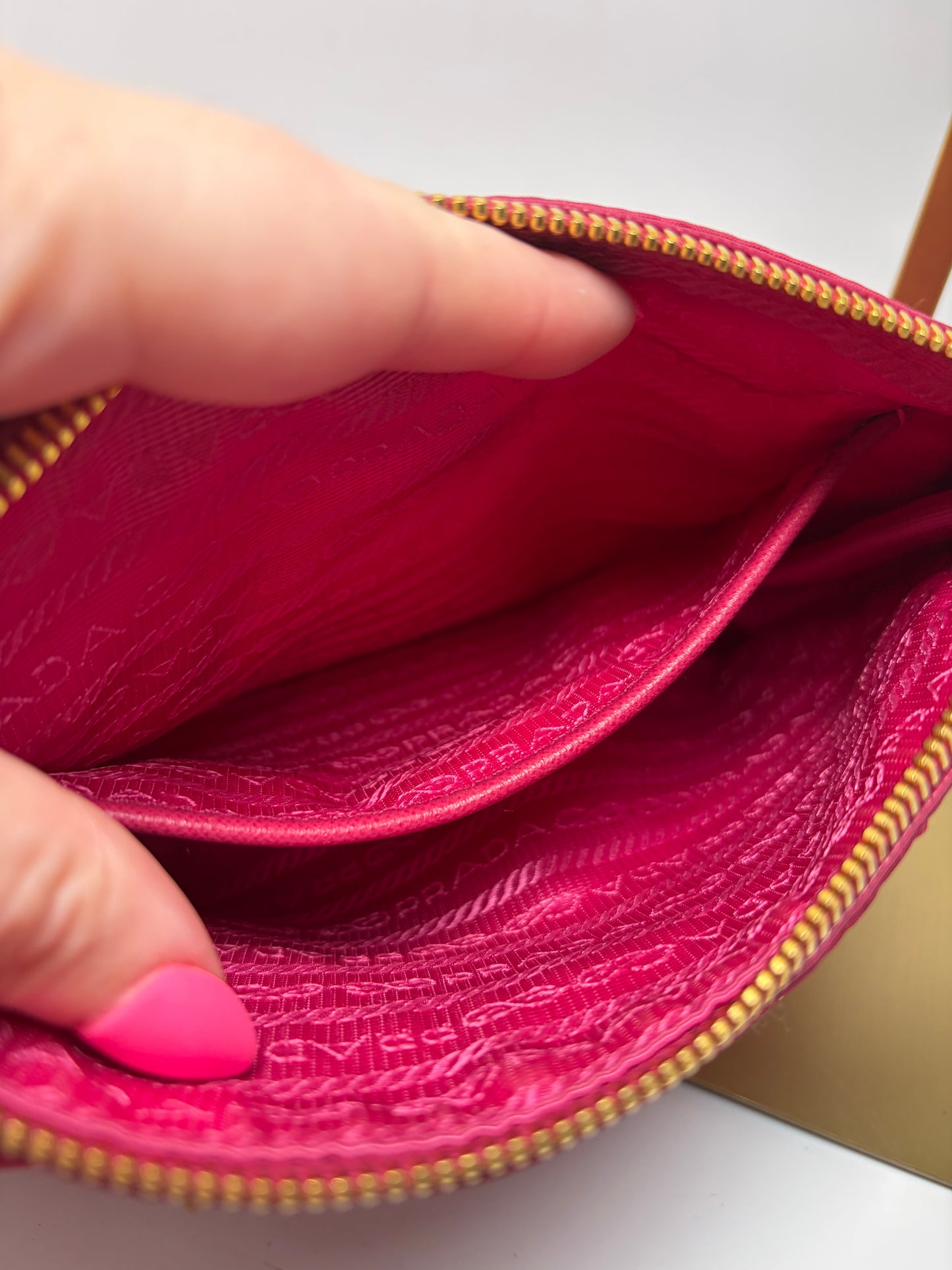 Prada Tessuto Peonia Pink Nylon Shoulder Bag