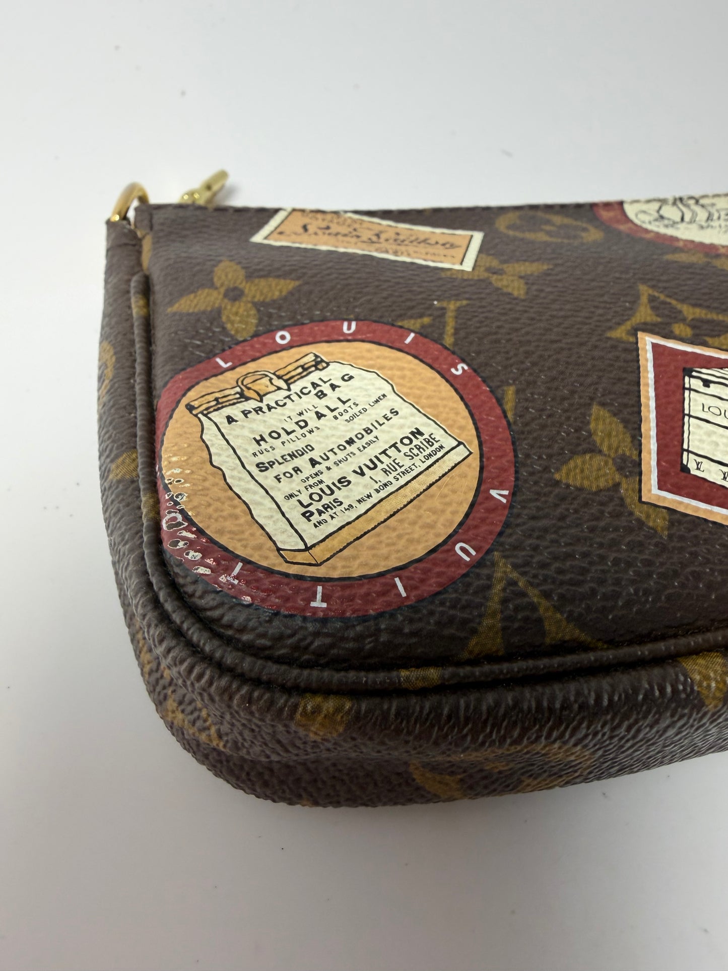 Louis Vuitton Monogram Patches Mini Pochette with Chain & COA