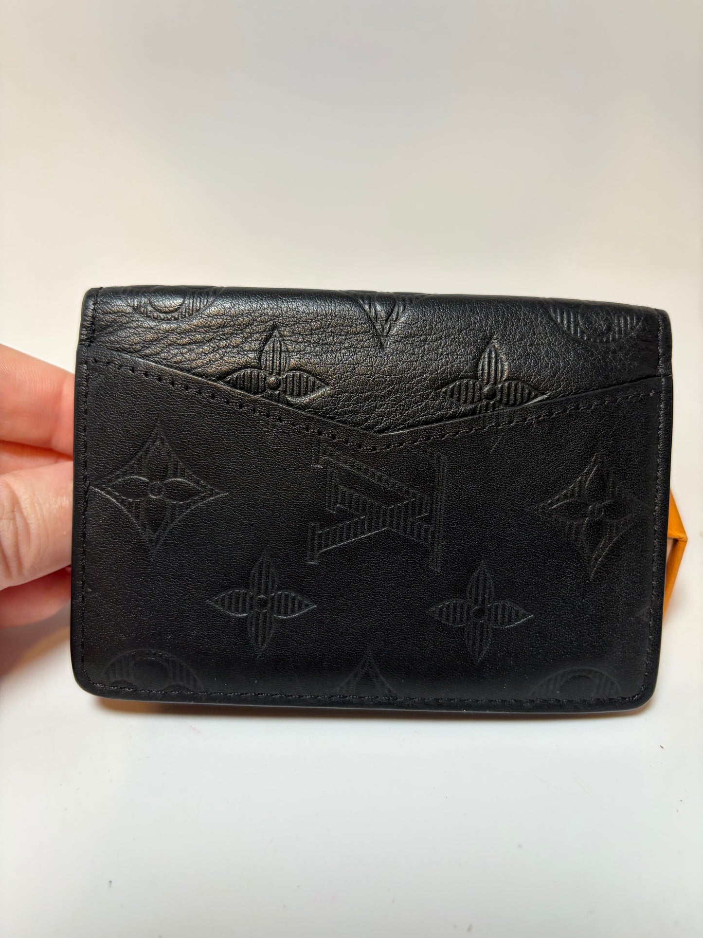 Louis Vuitton Pocket Organizer in Calfskin Shadow Leather Empriente Monogram w/COA, dust bag & box