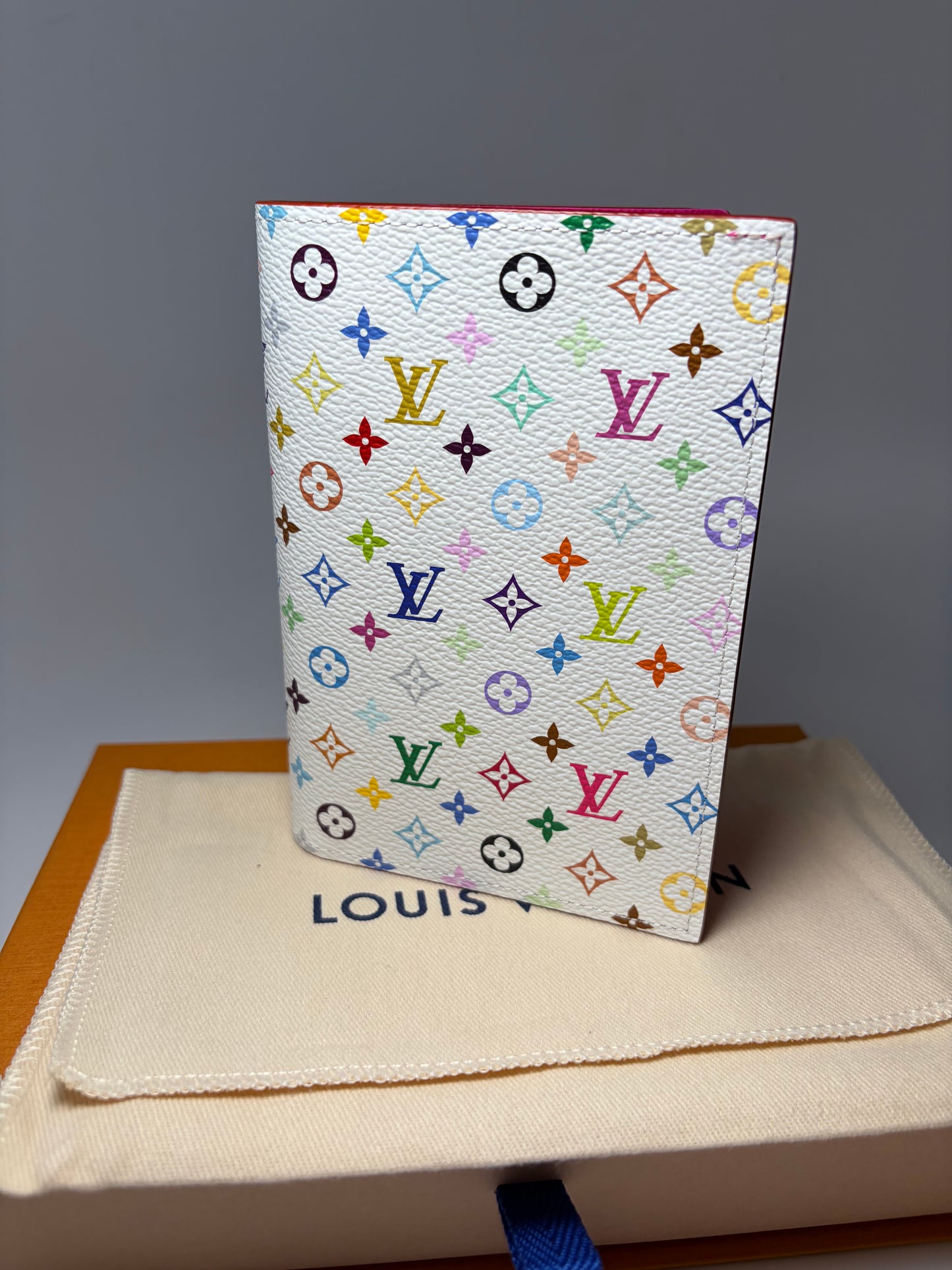 Louis Vuitton LV x TM Passport Cover White Multicolor w/Hot Pink Interior, Made in France NWT