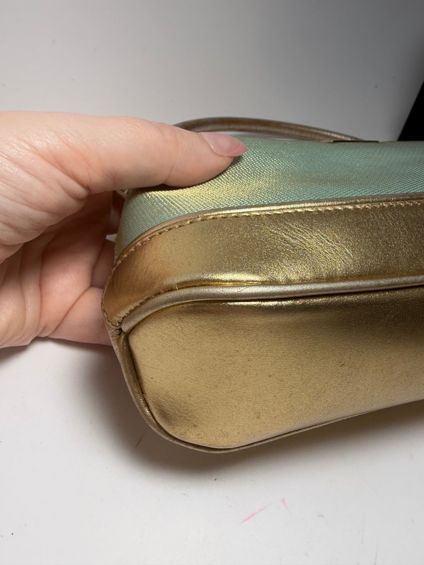 Gucci Blue & Gold Mini Bag Vintage Comes with Certificate of Authenticity
