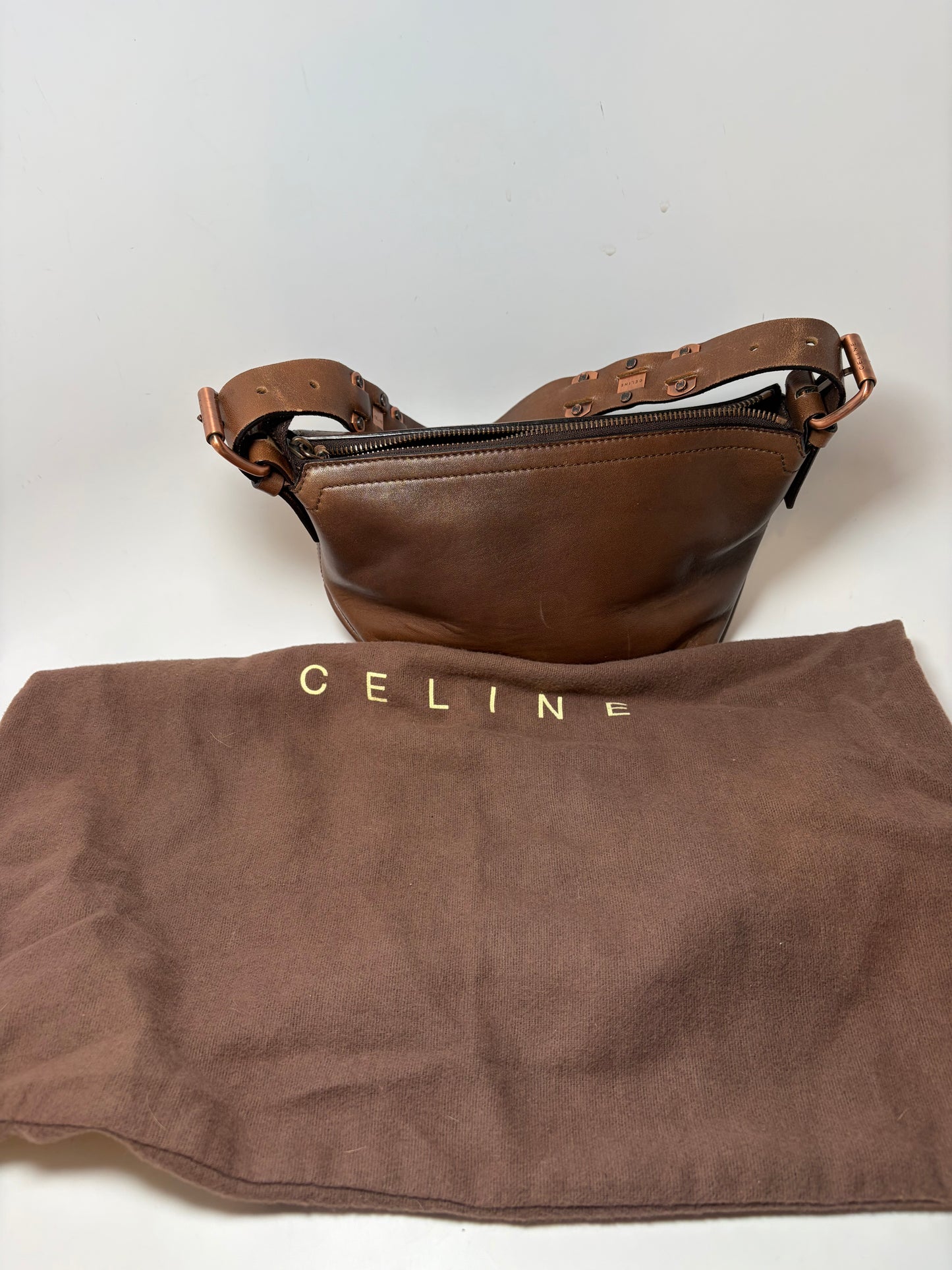 Vintage Celine Leather Shoulder Bag w/COA