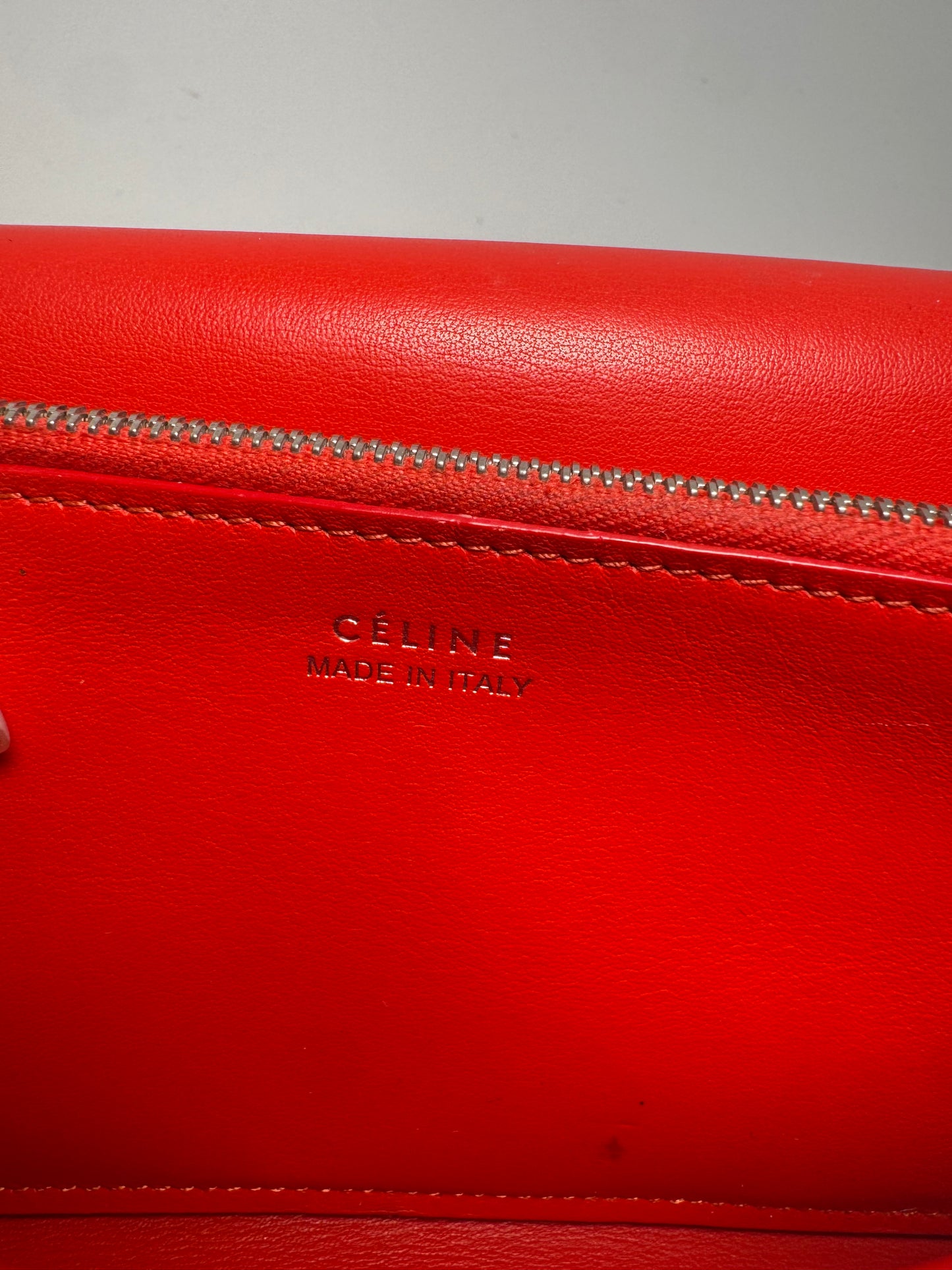 Celine Large Flap Multifunction Wallet Taupe Pebbled Leather Made in Italy