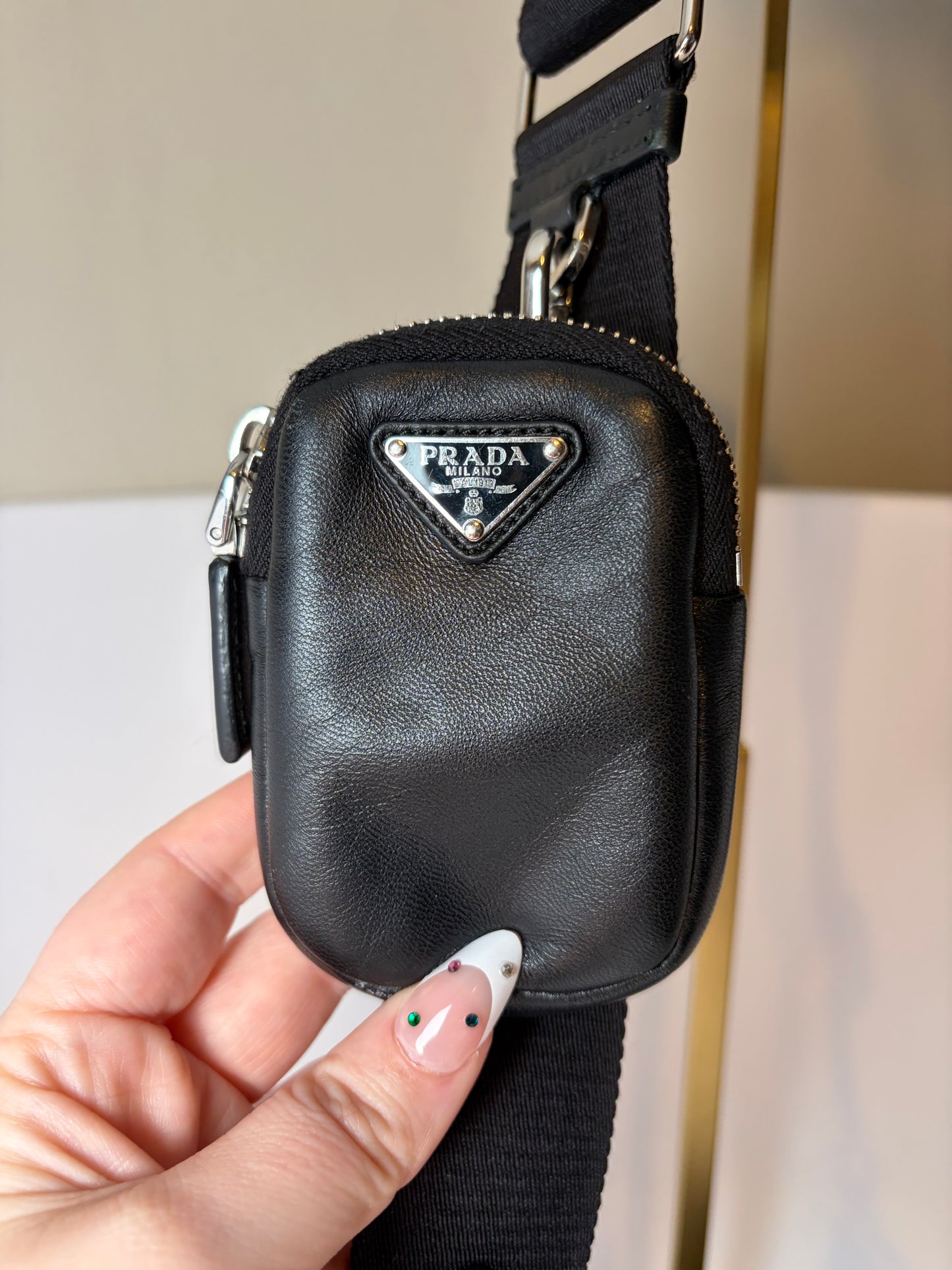 Prada Re-Edition 2005 Soft Padded Black Nappa (Lambskin) Leather Crossbody/Shoulder Bag