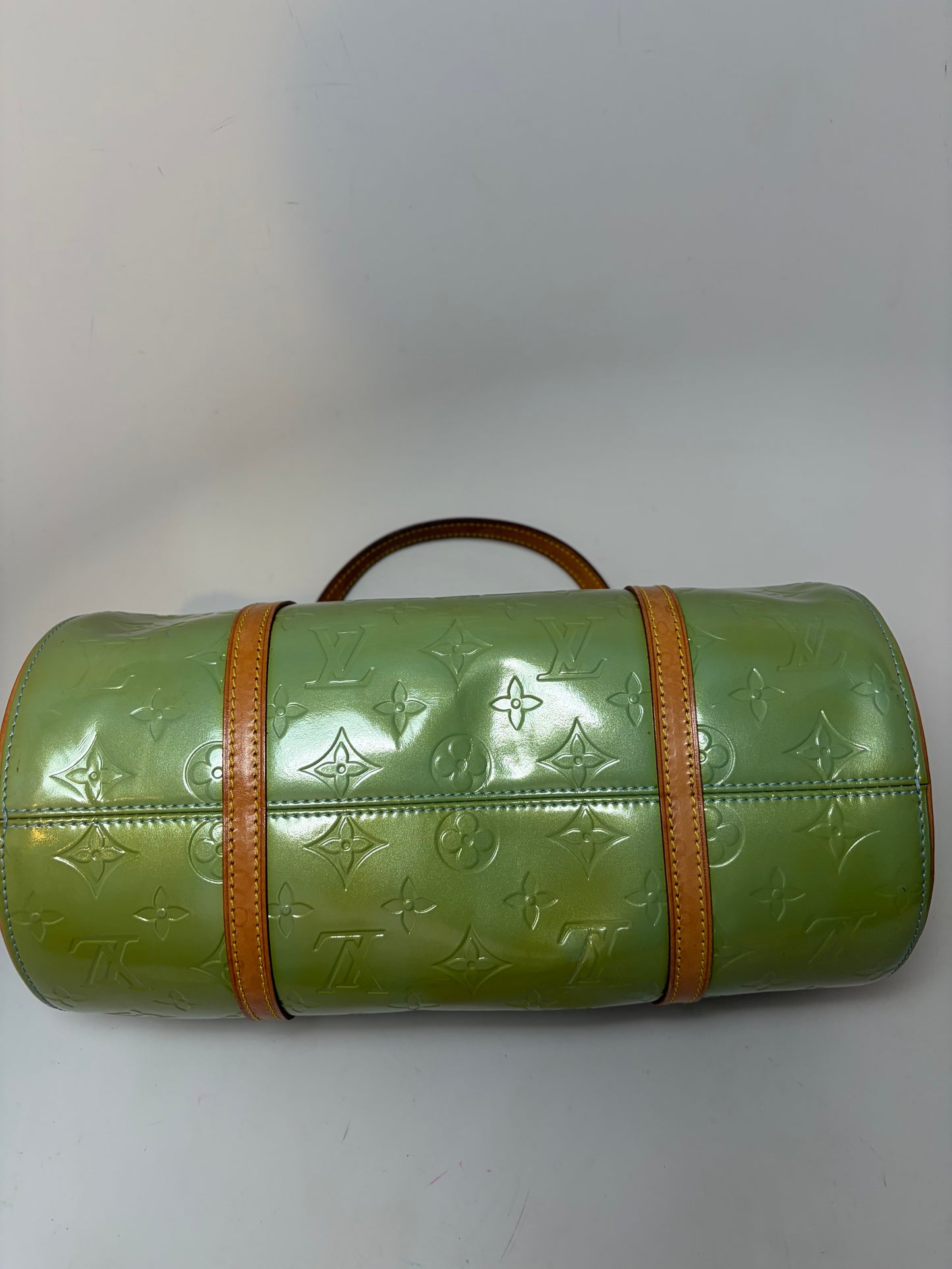 Louis Vuitton Vernis Green Monogram Papillon Bedford Bag w/Vachetta Leather