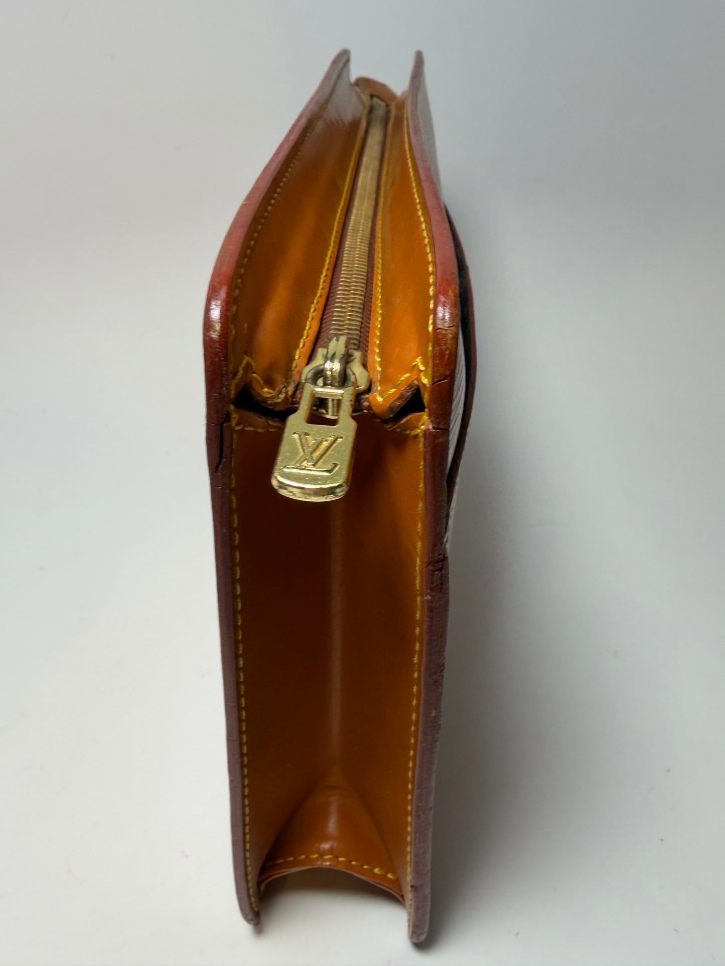 Louis Vuitton Pochette Homme Clutch Brown Epi Leather