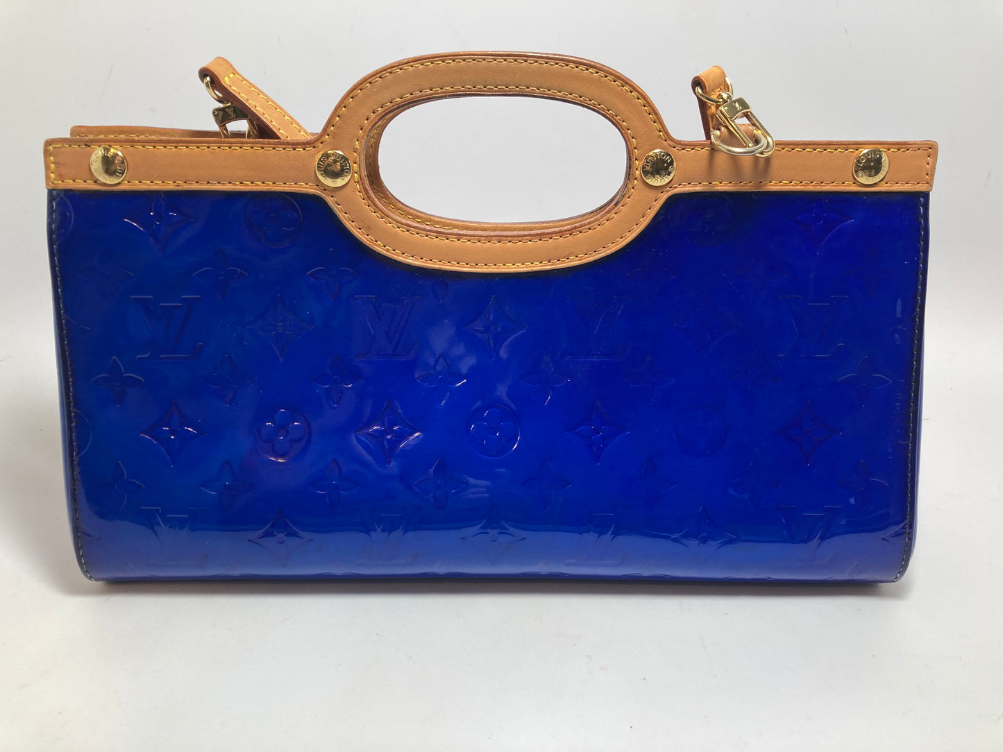 Louis Vuitton Roxbury Drive Cobalt Blue Vernis Leather w/Shoulder Strap