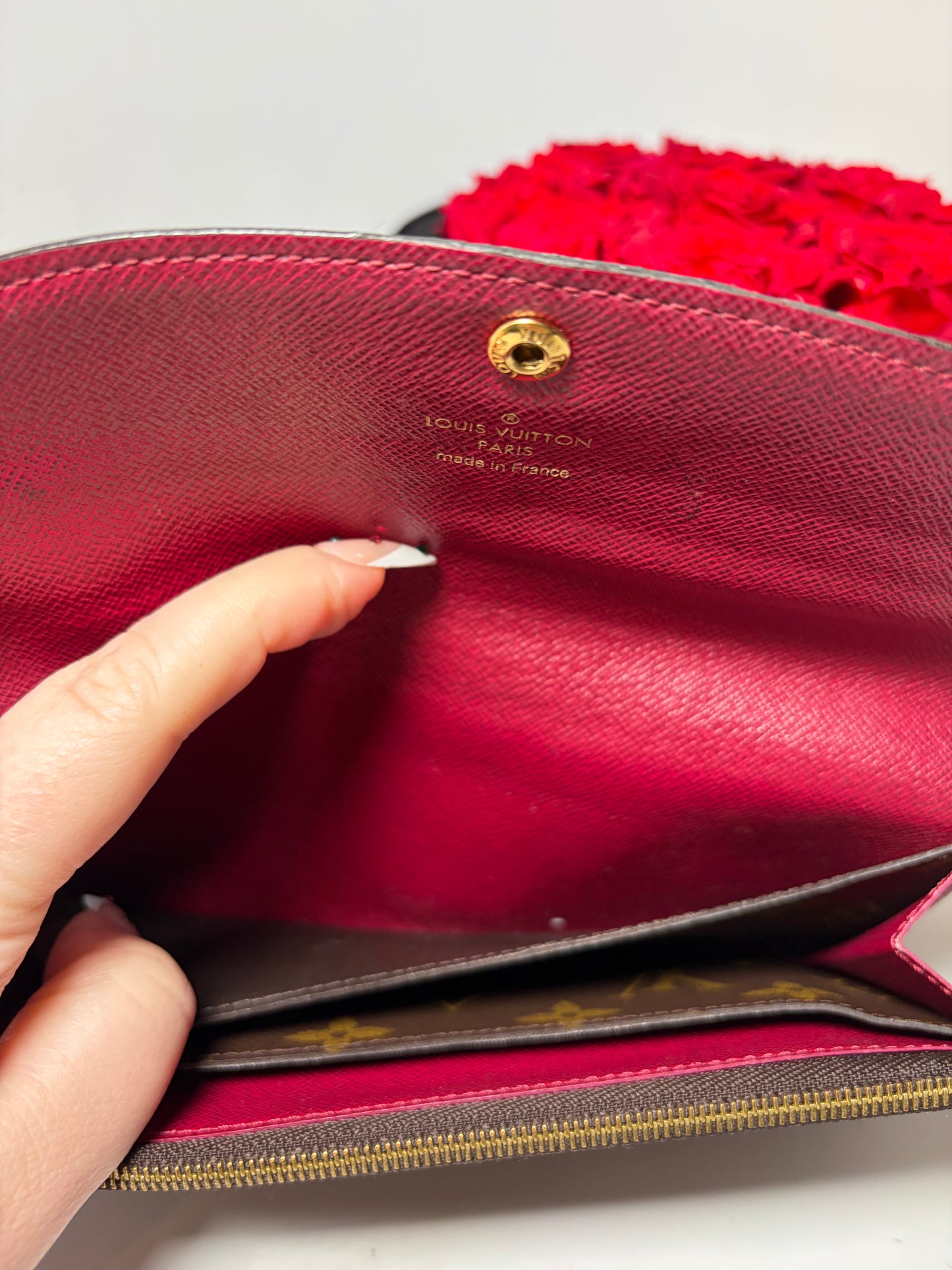 Louis Vuitton Emilie Raspberry Red Monogram Wallet