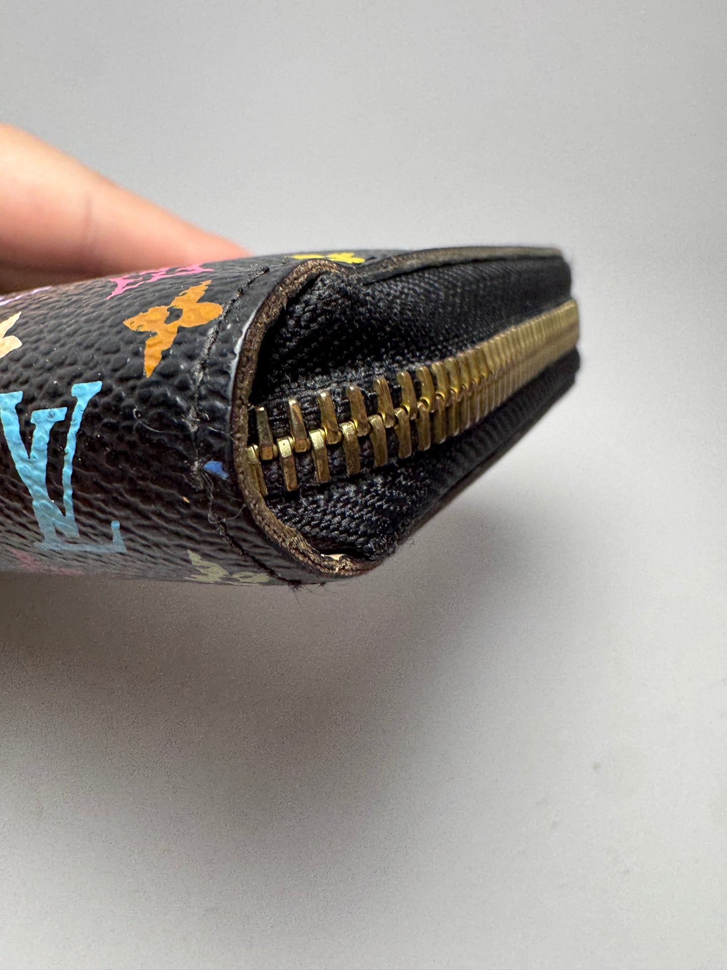 Louis Vuitton Multicolor Monogram Murakami Black Zippy Wallet