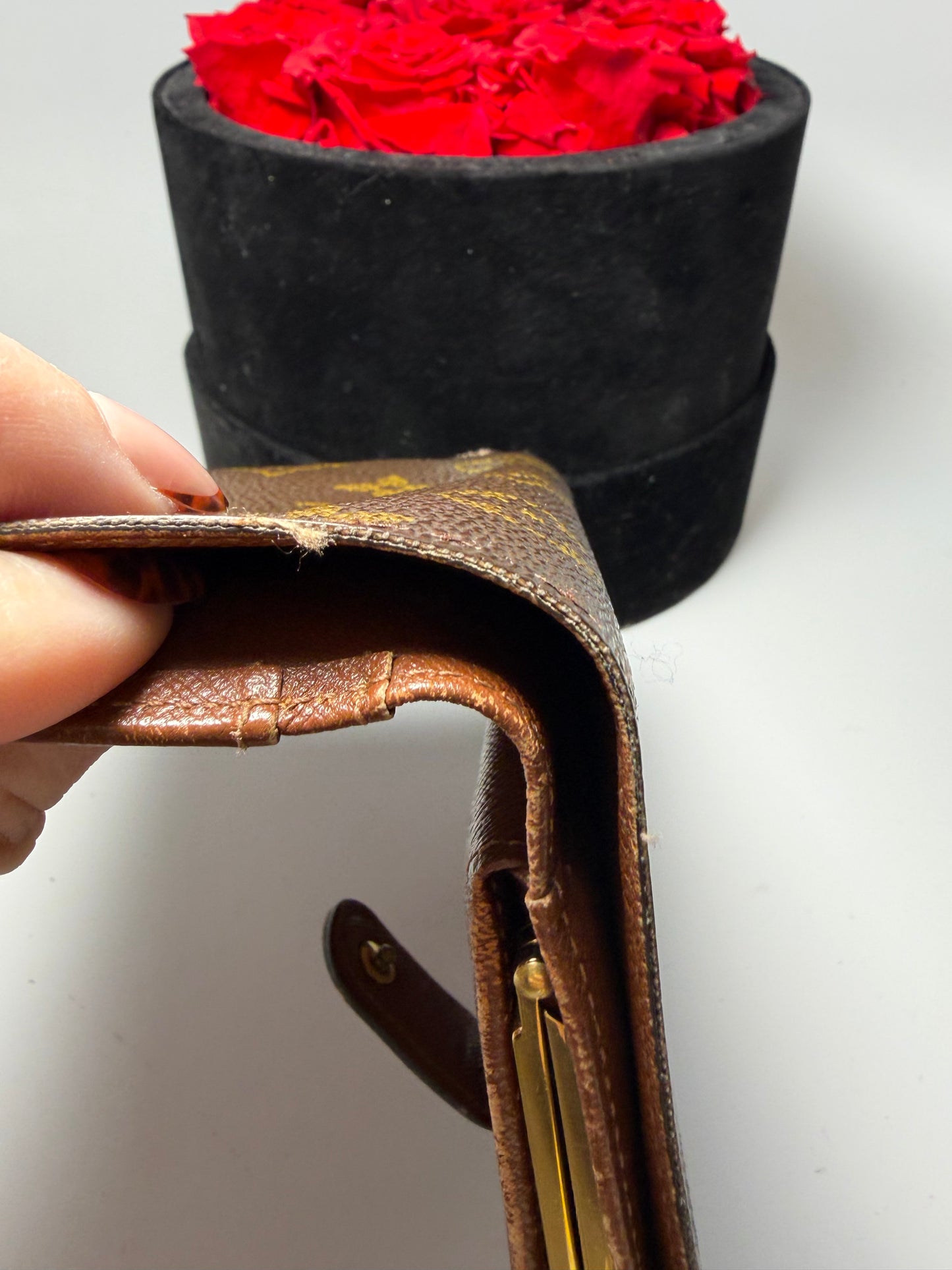 Louis Vuitton French Purse Monogram Kiss Lock Wallet- Fair Condition