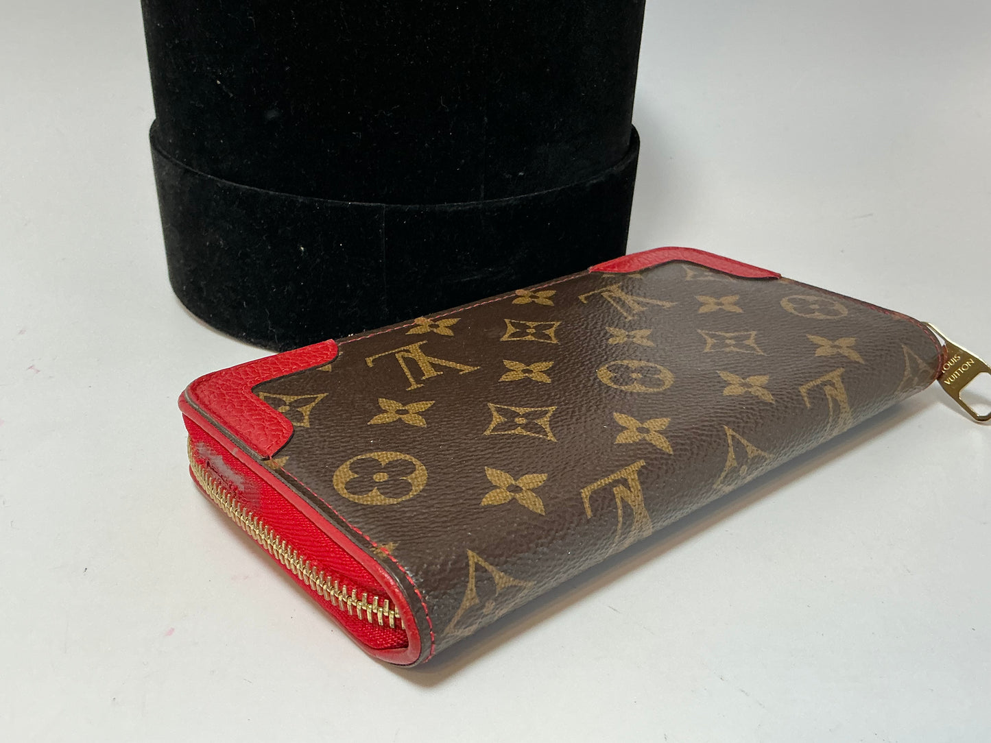 Louis Vuitton Retiro Monogram & Red Leather Wallet