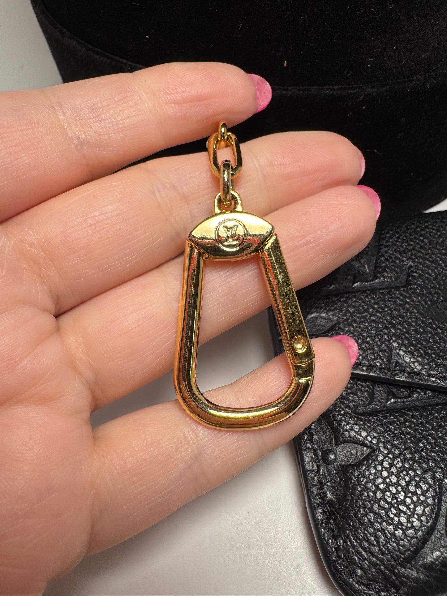 Louis Vuitton Black Key Pouch Wallet Empriente Noir Leather w/Key Ring