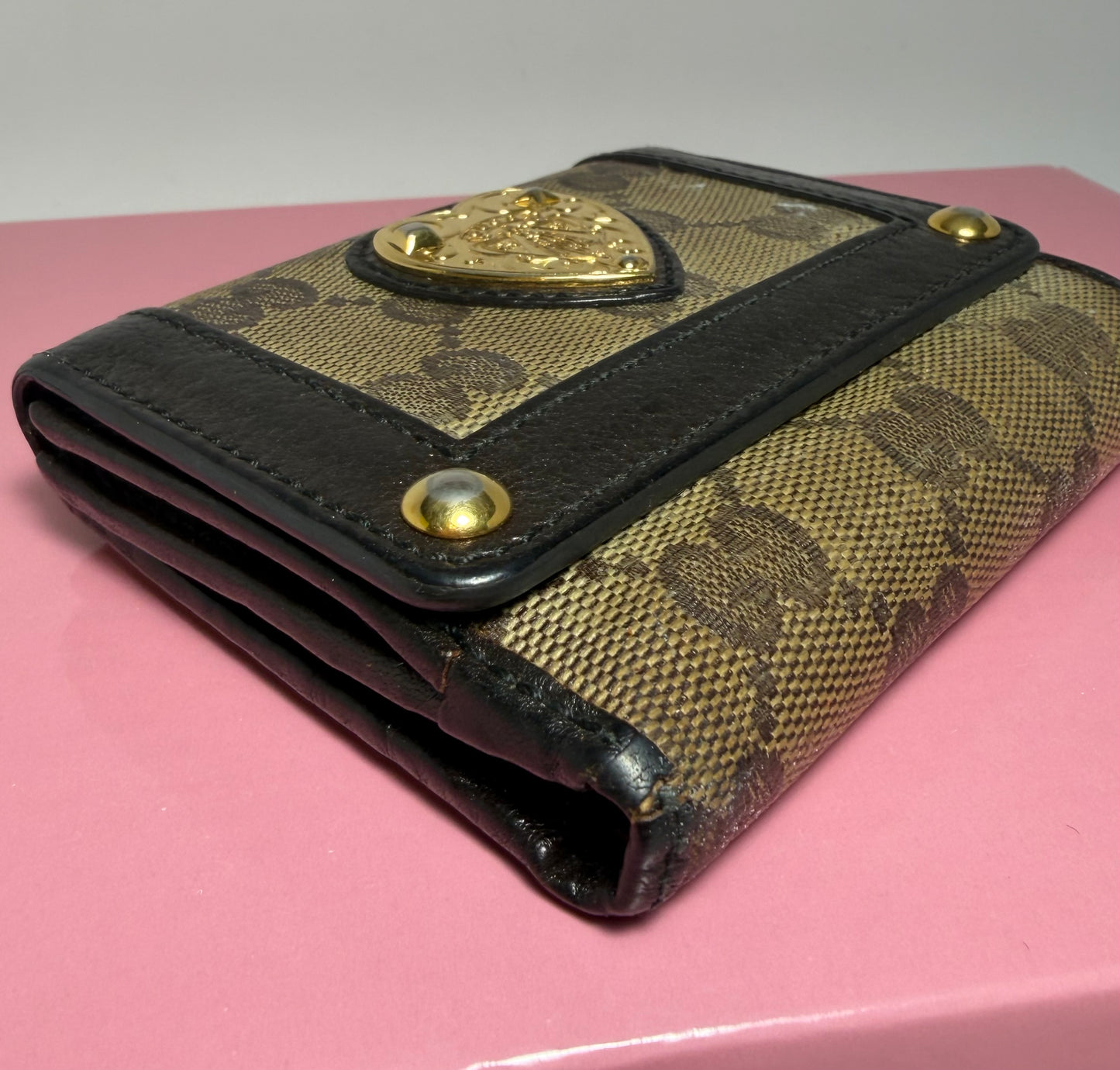 Gucci GG Babouska Canvas & leather compact wallet