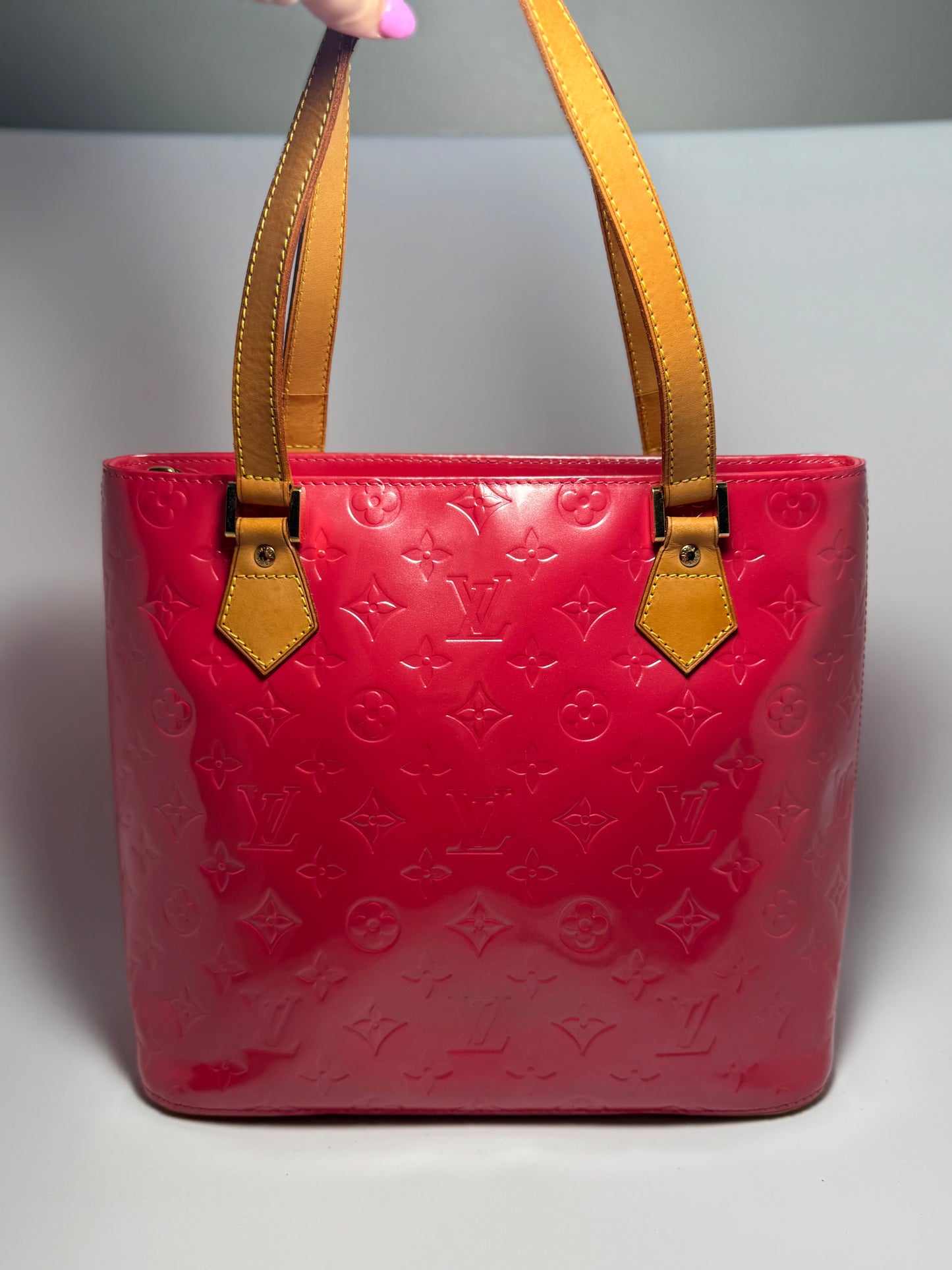 Louis Vuitton Houston Hand Bag Vernis Leather Hot Pink/Raspberry