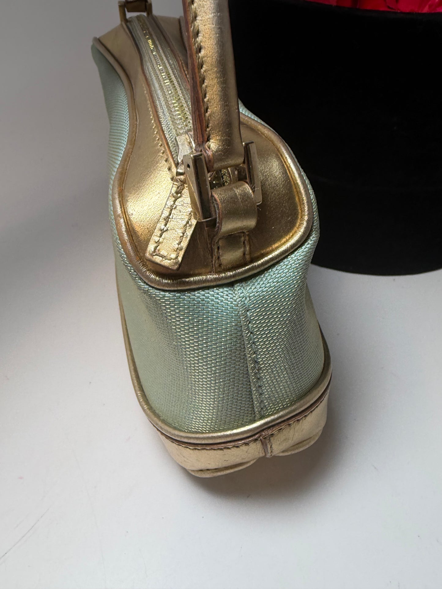Gucci Blue & Gold Mini Bag Vintage Comes with Certificate of Authenticity