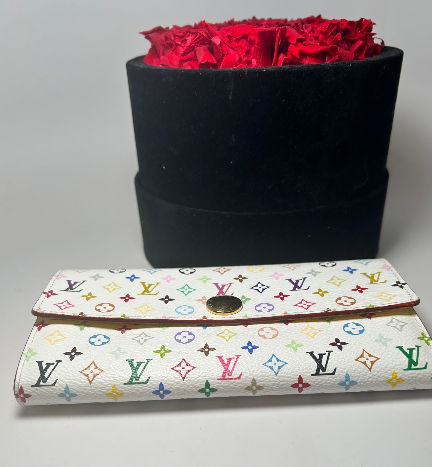 Louis Vuitton Multicolore Sarah White Monogram Wallet with Yellow Interior Excellent Condition