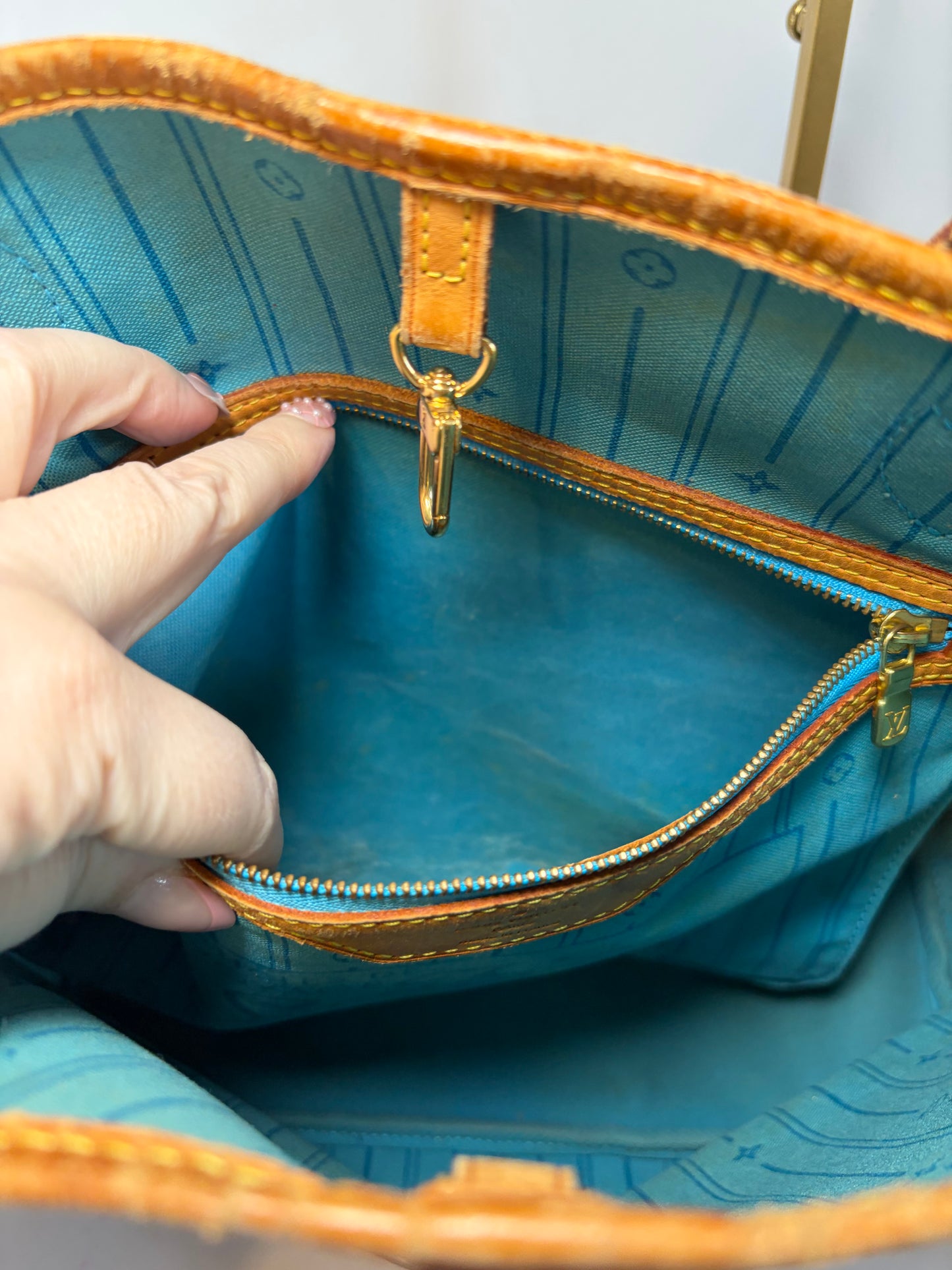 Louis Vuitton Neverfull MM Tote– My Heritage Monogram Custom Stripe & Initials Comes with Legit App COA