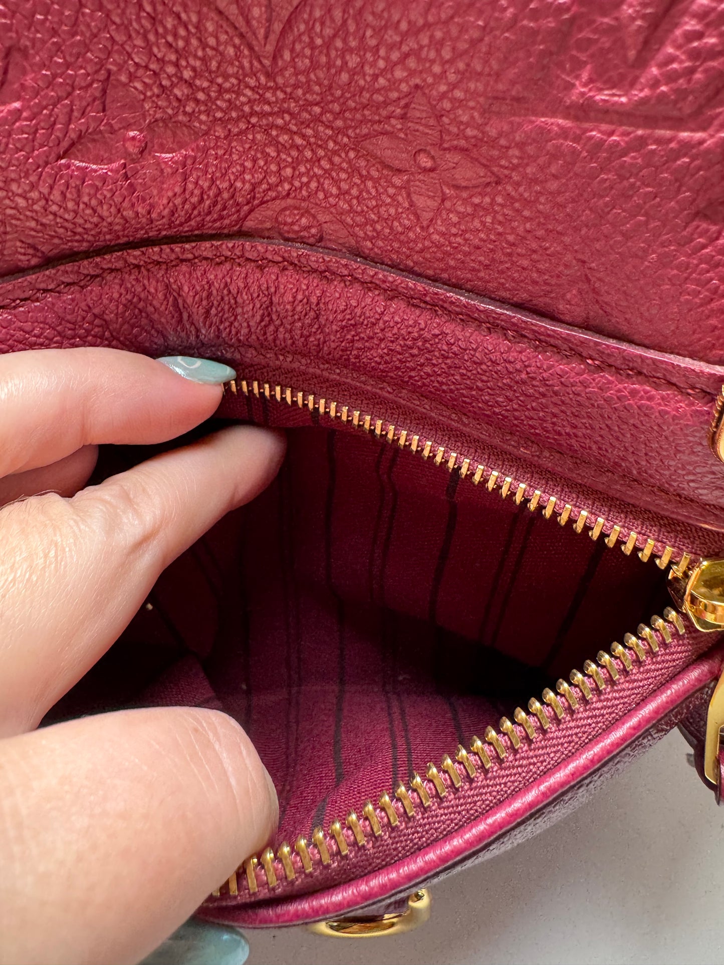 Louis Vuitton Lumineuse PM Purple Burgundy Empriente Leather Satchel/Shoulder Bag