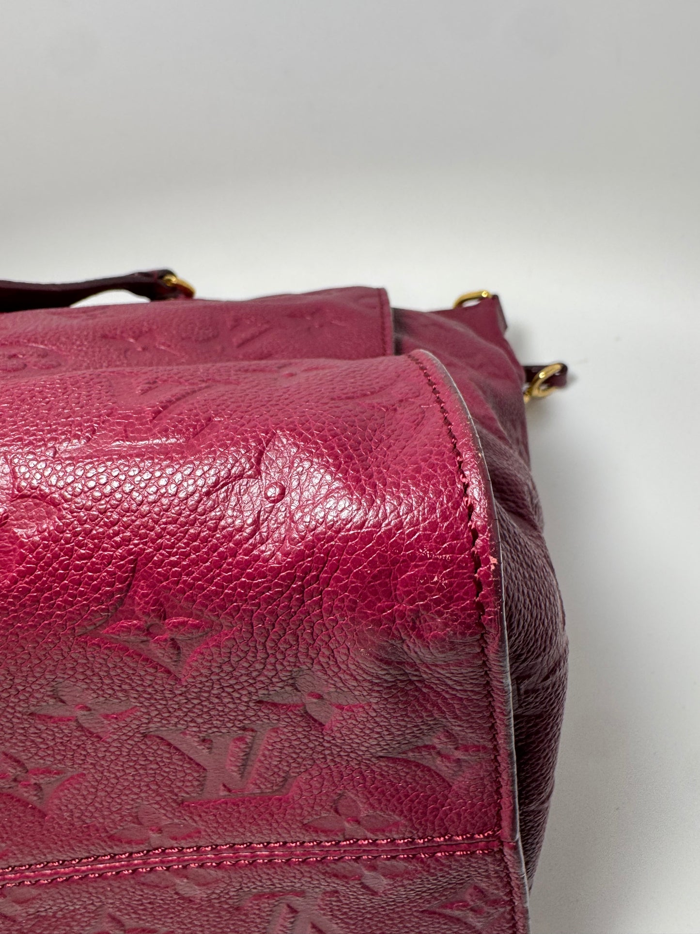Louis Vuitton Lumineuse PM Purple Burgundy Empriente Leather Satchel/Shoulder Bag