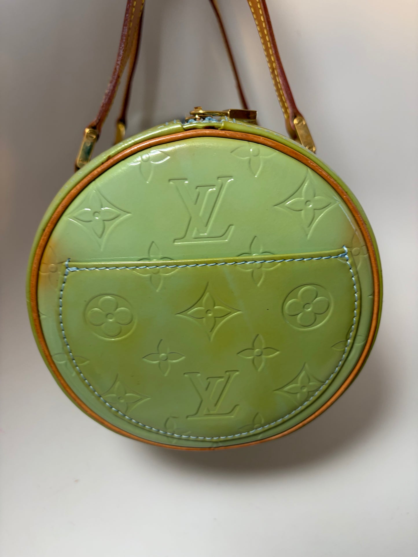 Louis Vuitton Vernis Green Monogram Papillon Bedford Bag w/Vachetta Leather