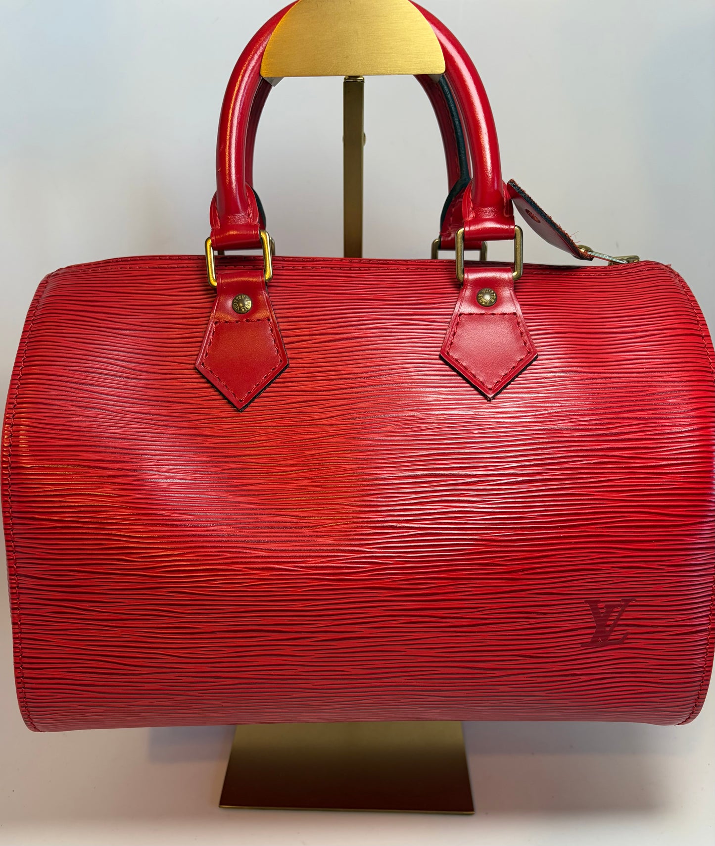 Louis Vuitton Speedy 25 Red Epi Leather, Made in France June 1994