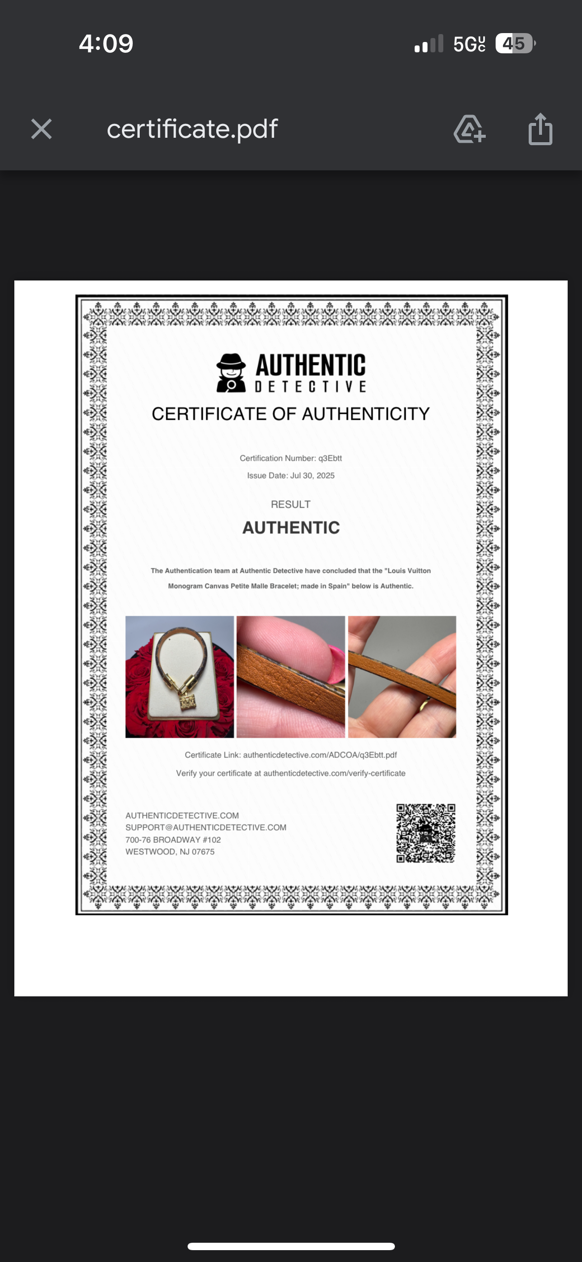 Louis Vuitton Petite Malle Trunk Bracelet Gold & Monogram w/Certificate of Authenticity