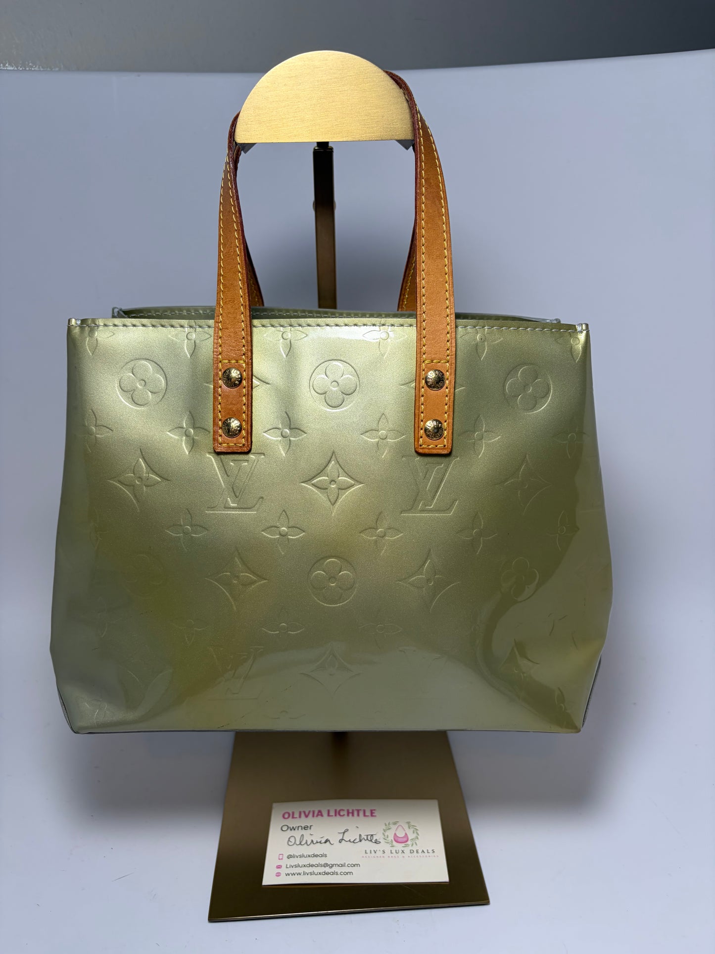 Louis Vuitton Reade PM Pistachio Green Vernis Leather Monogram Mini Tote