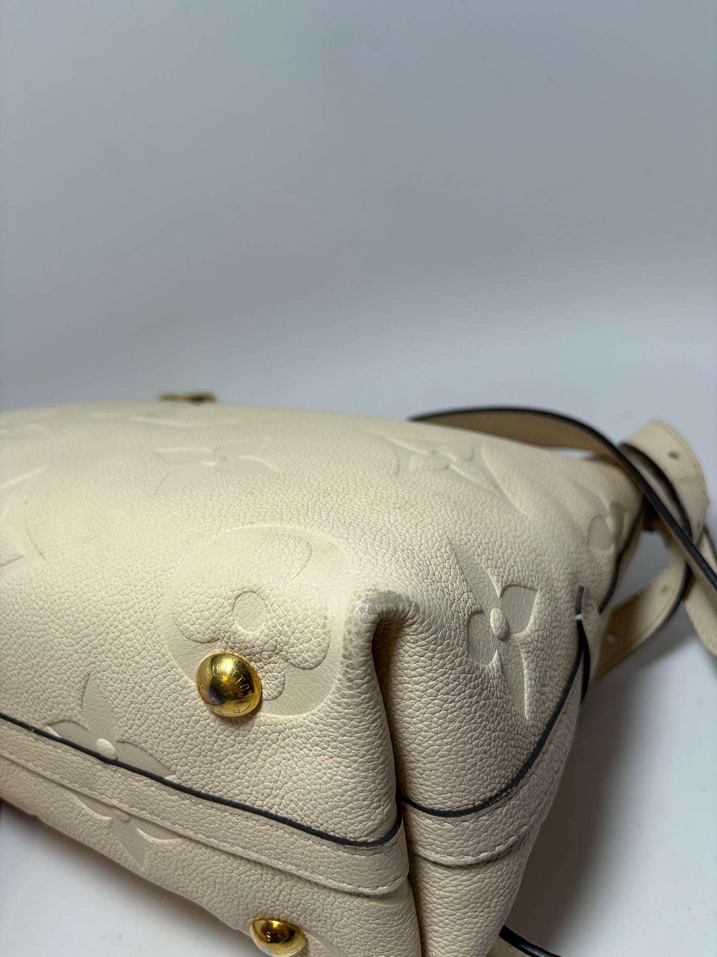 Louis Vuitton Caryall PM Monogram Empriente Leather Shoulder Bag/Crossbody in Cream
