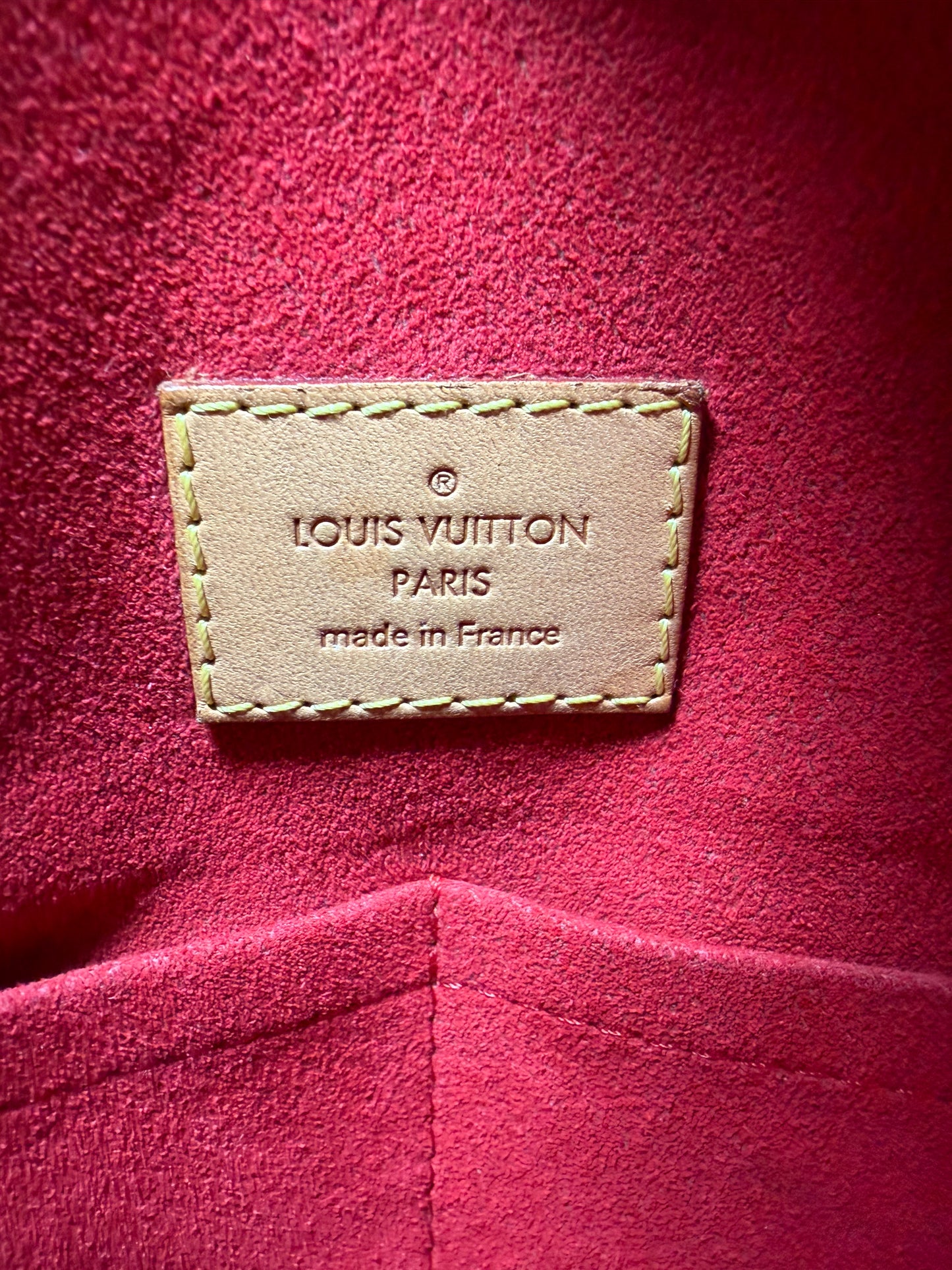 Louis Vuitton Gaia Brown Monogram Shoulder Bag w/Red Leather