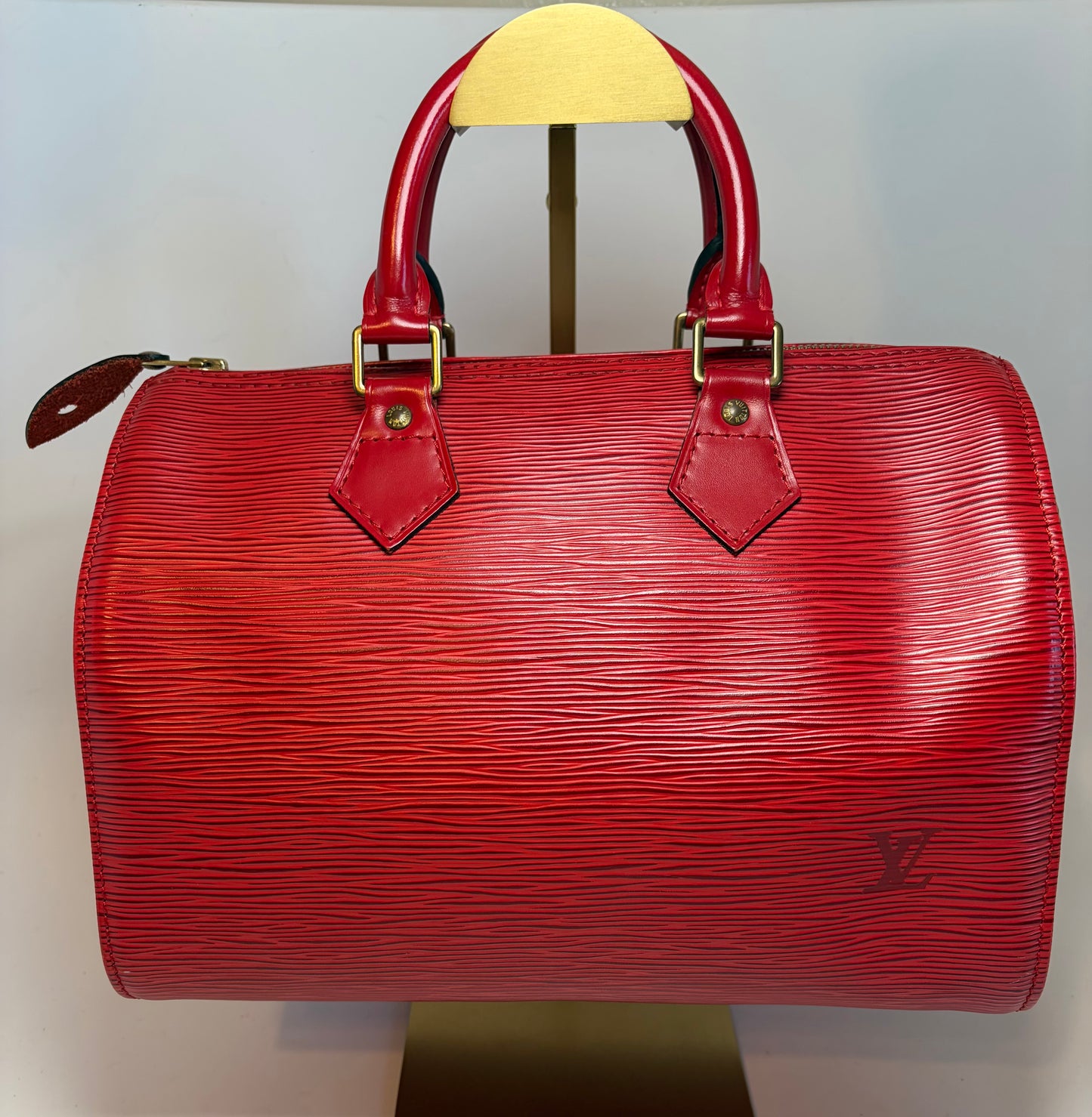 Louis Vuitton Speedy 25 Red Epi Leather, Made in France June 1994