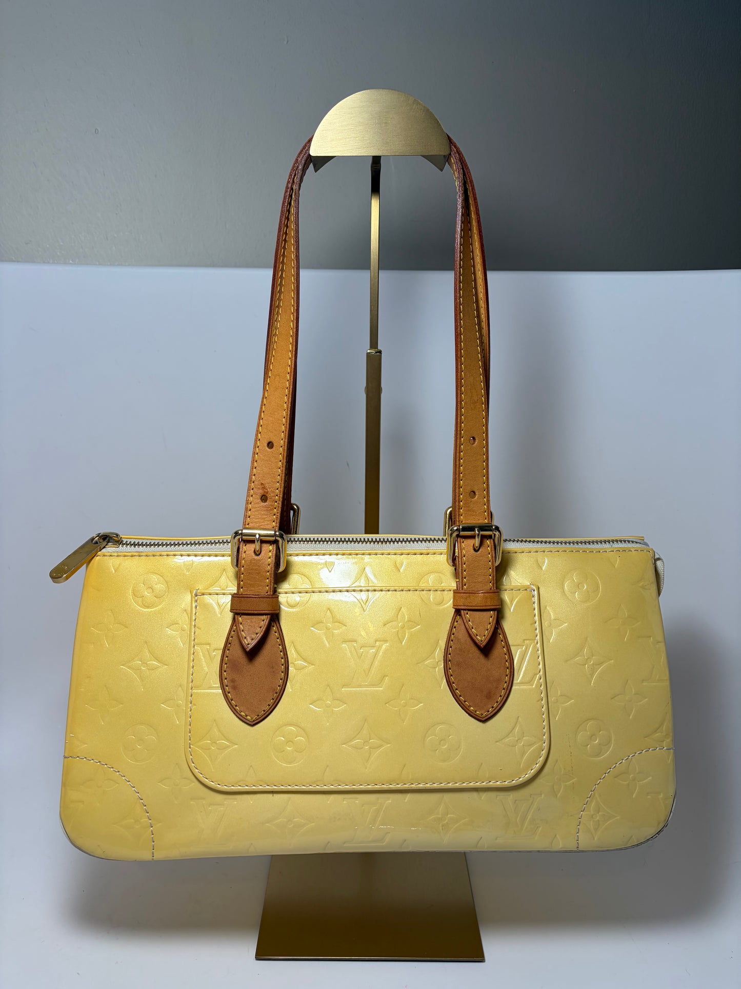Louis Vuitton Rosewood Avenue Yellow Vernis Leather Shoulder Bag