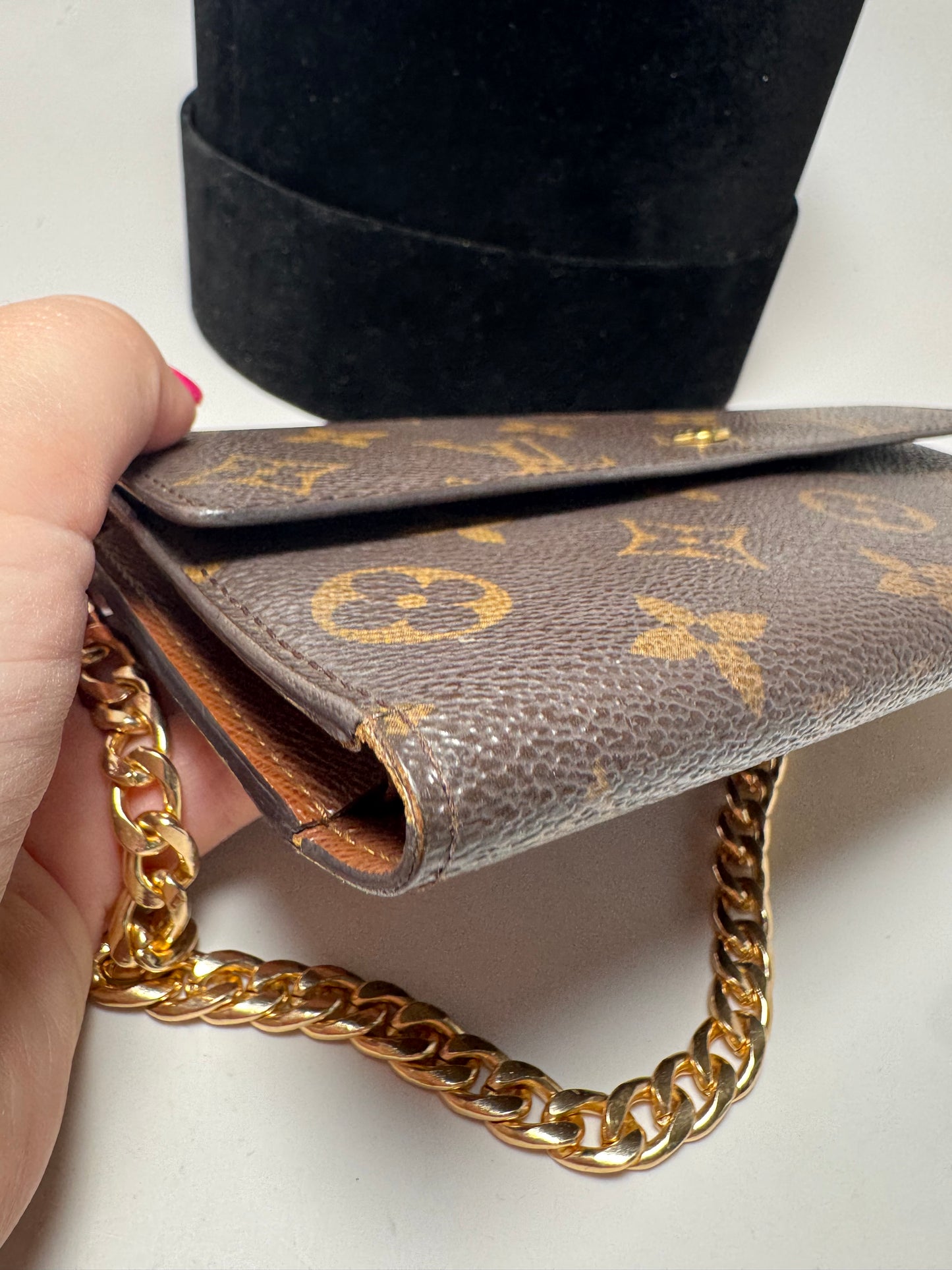 Louis Vuitton Monogram Sarah Trifold Wallet on Chain