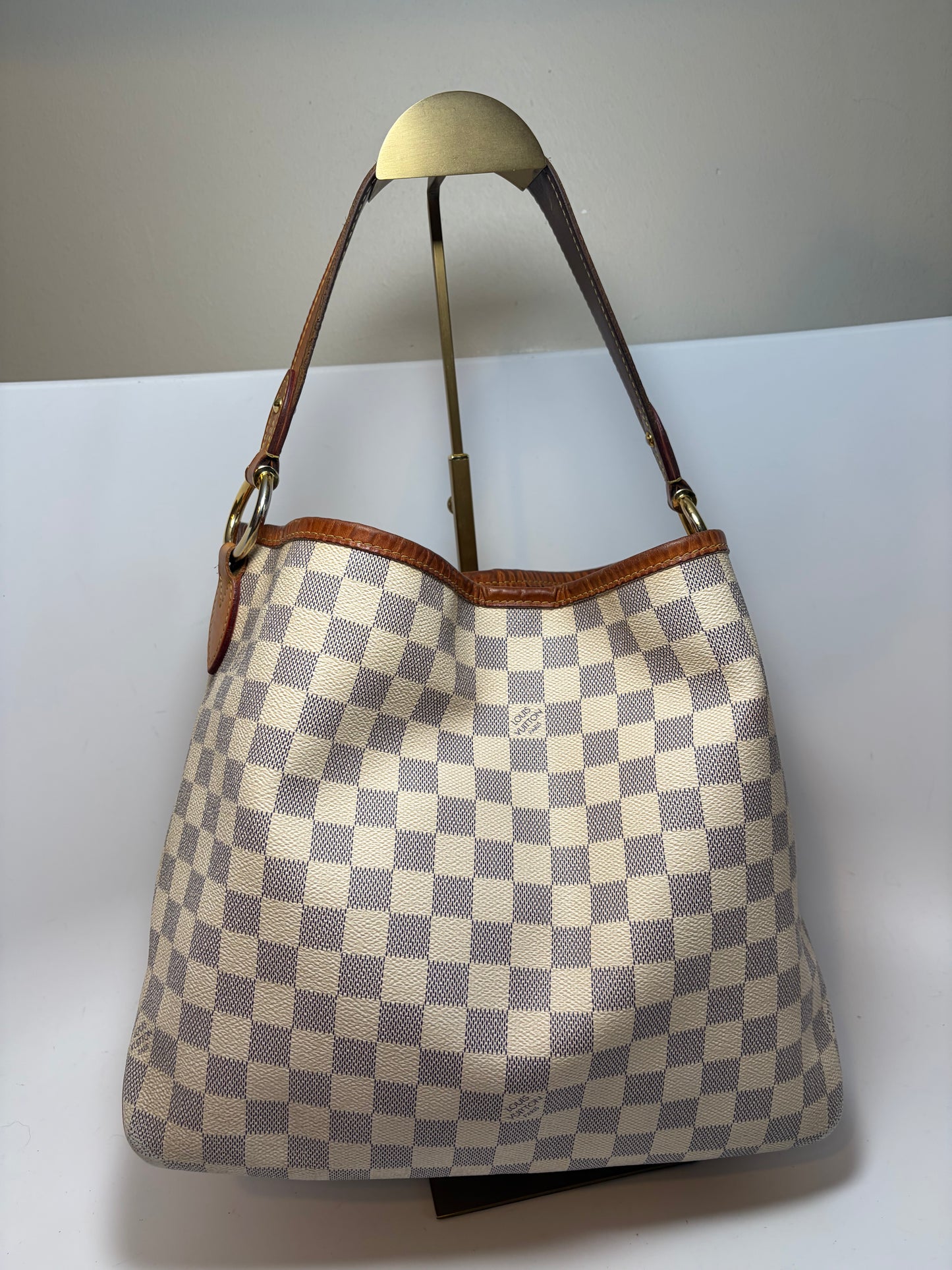 Louis Vuitton Delightful PM Damier Azur Shoulder Bag w/COA