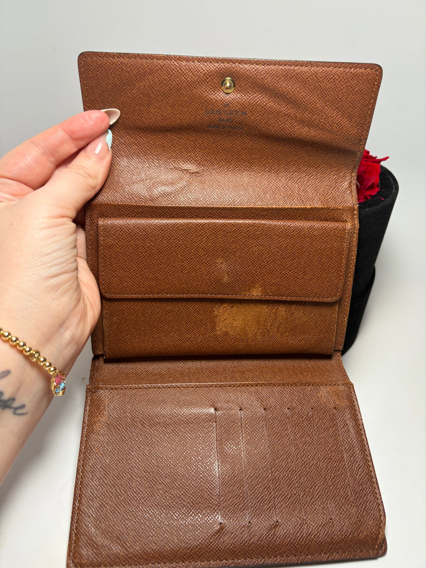Louis Vuitton Porte Tressor Etui Papier Monogram Trifold Wallet