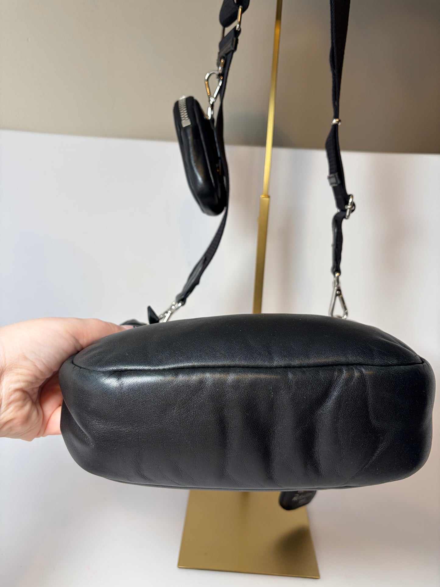 Prada Re-Edition 2005 Soft Padded Black Nappa (Lambskin) Leather Crossbody/Shoulder Bag