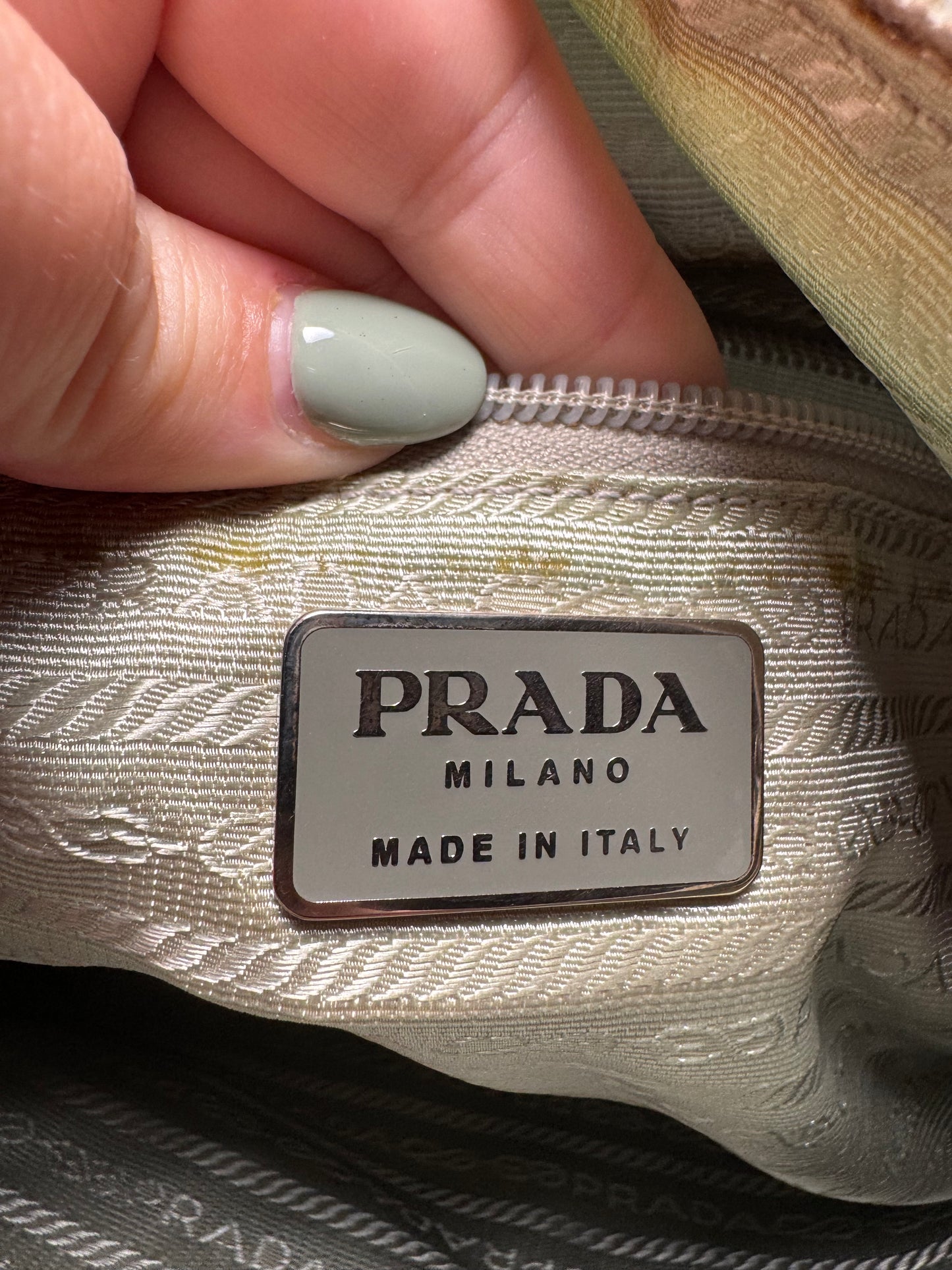 Prada Sport Ice Baby Blue Argento Nylon Shoulder Bag / Crossbody