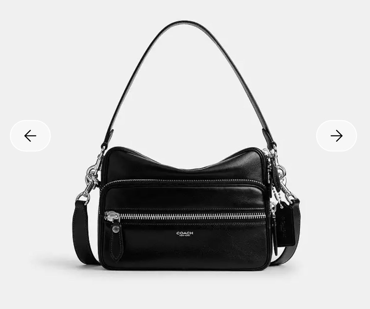 Coach Dakota Black Glazed Leather Shoulder Bag/Crossbody