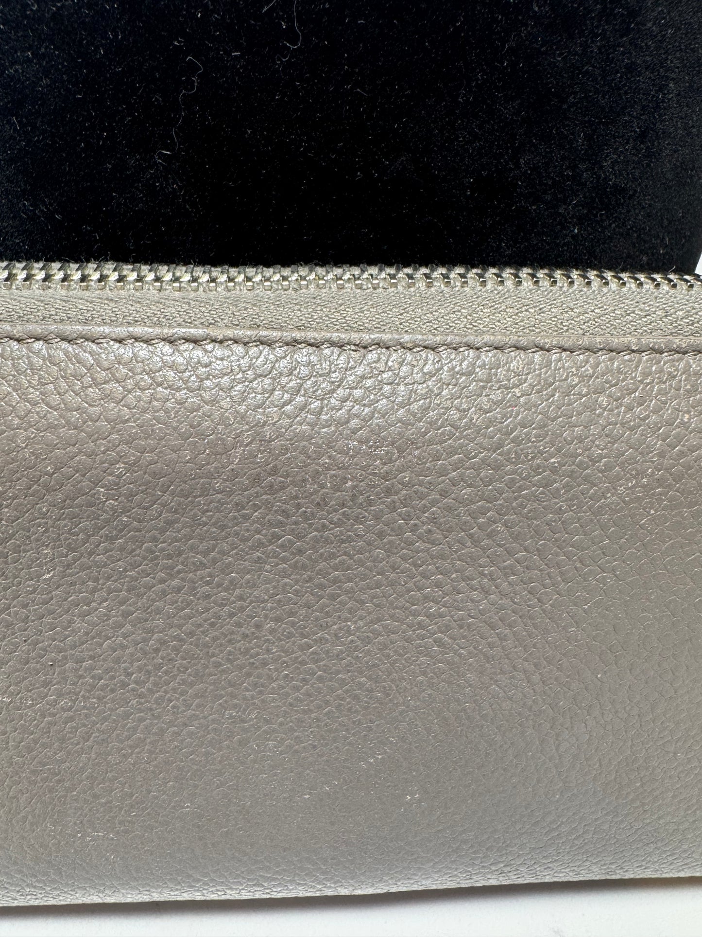 Saint Laurent Grained Calf Skin Rive Gauche Zip Around Wallet