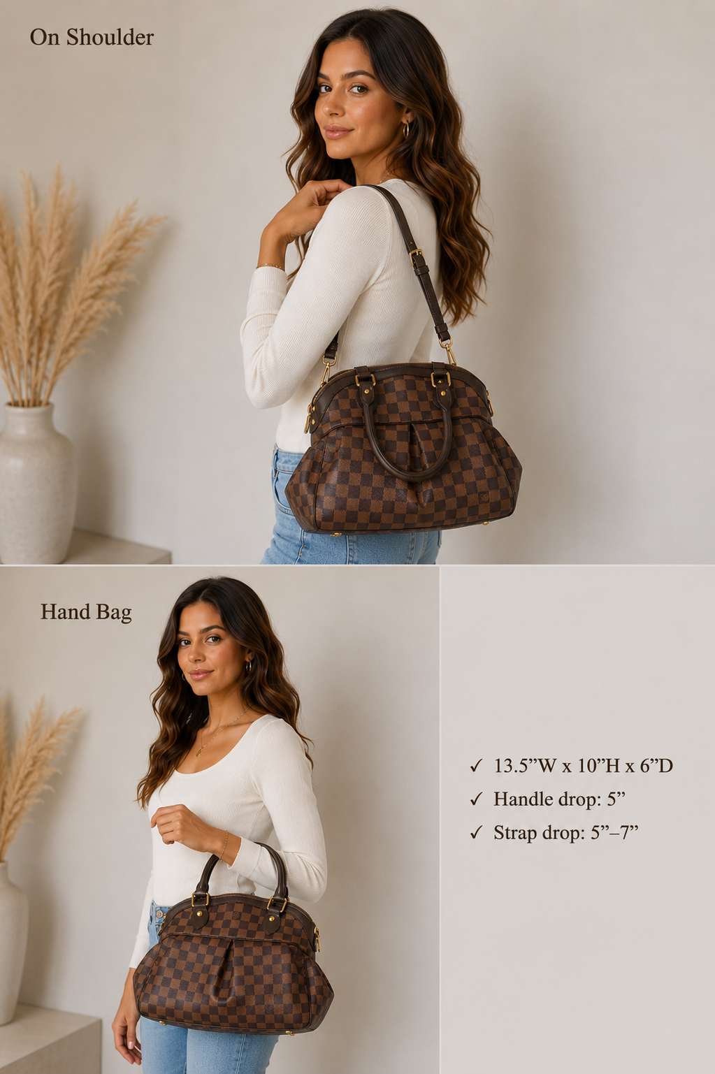Louis Vuitton Damier Ebene Trevi PM w/shoulder strap