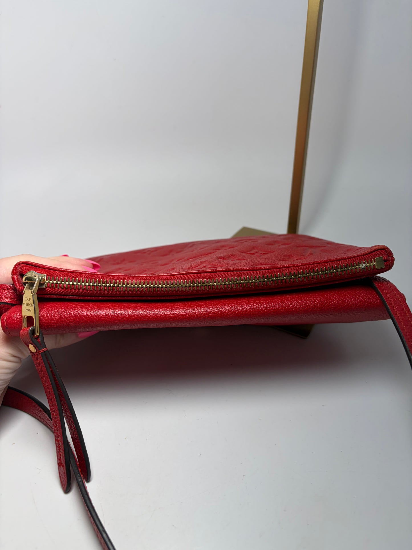 Louis Vuitton Empriente Leather Twice Crossbody in Cherry Red