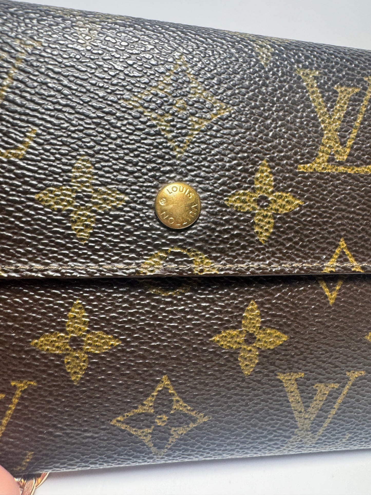 Louis Vuitton Porte Monnaie Tresor Wallet Monogram Wallet on Chain- Made in USA 1995