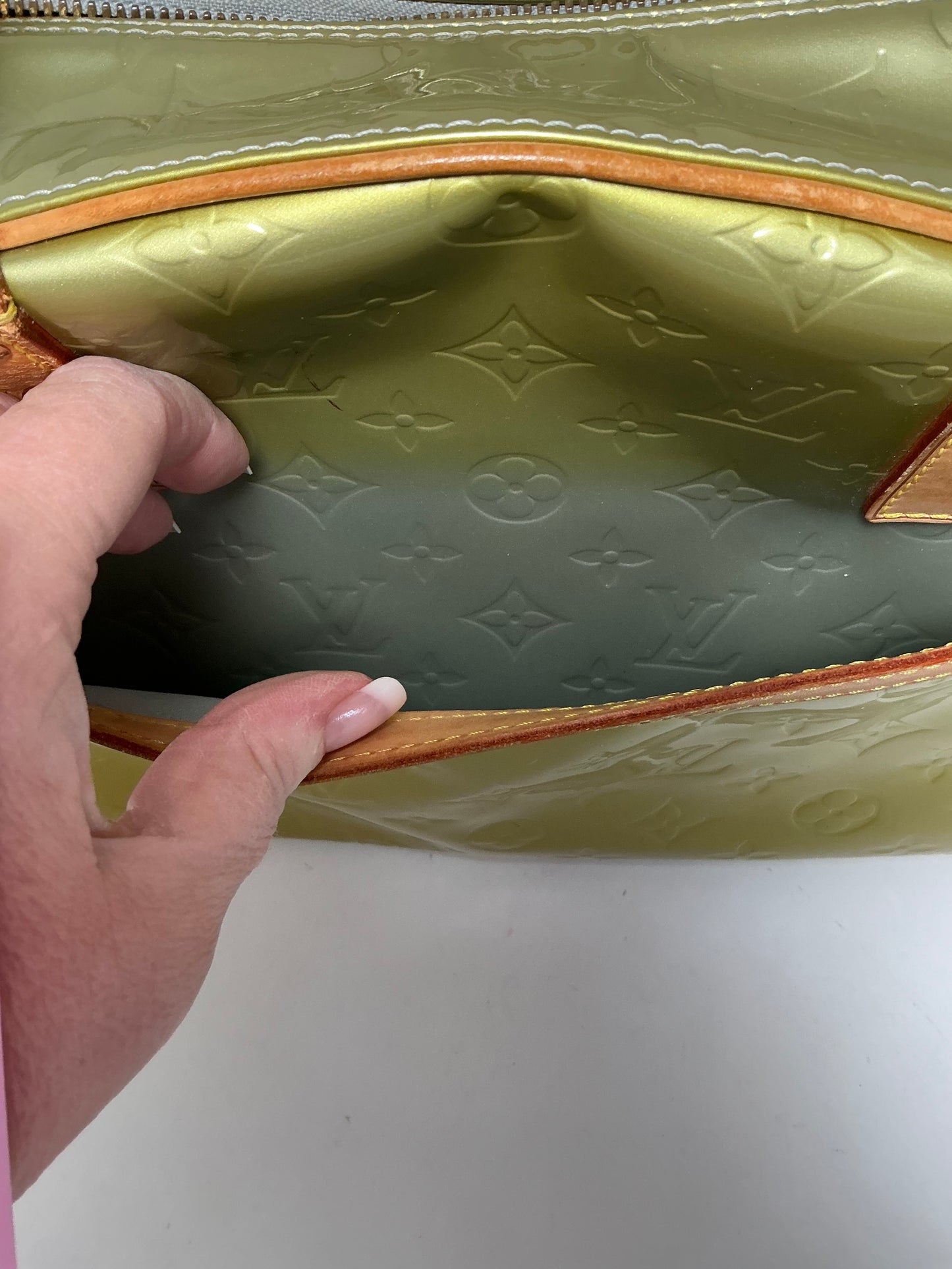 Louis Vuitton Monogram Green Vernis Tompkins Square Bag