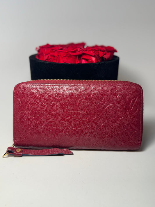 Louis Vuitton Cerise Red Monogram Empriente Leather Zippy Wallet