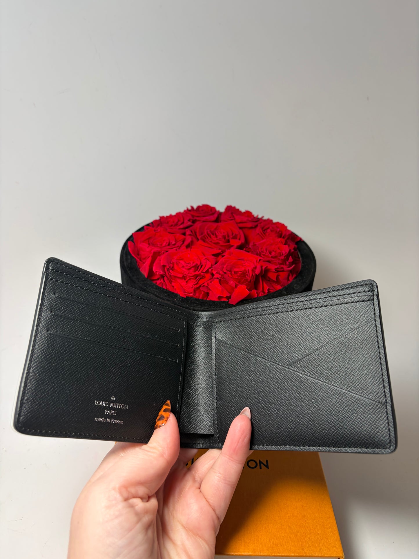 Louis Vuitton Sunrise Monogram Eclipse Bifold Wallet Full Set with Box, Dust Bag & COA- Like New