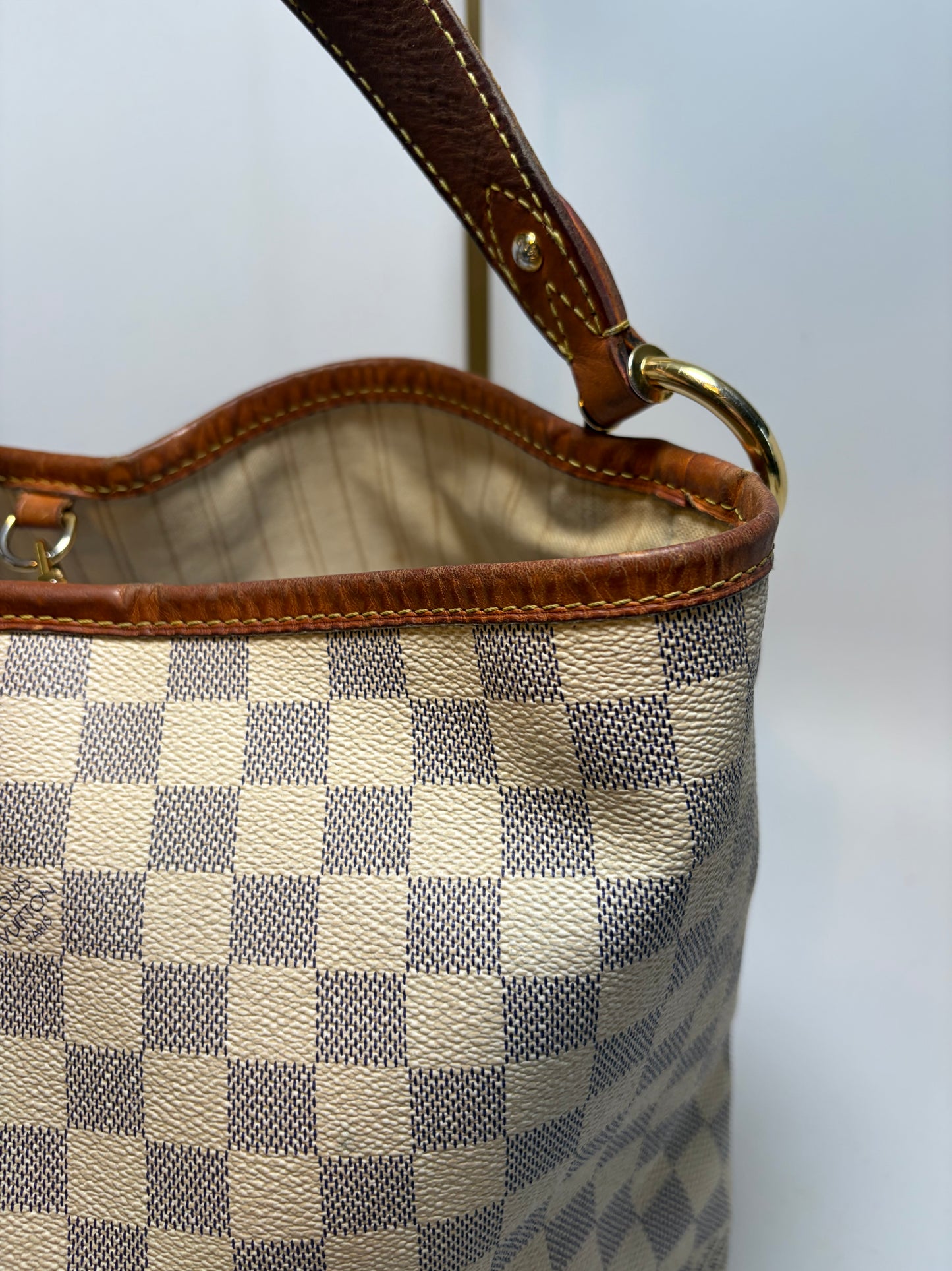 Louis Vuitton Delightful PM Damier Azur Shoulder Bag w/COA