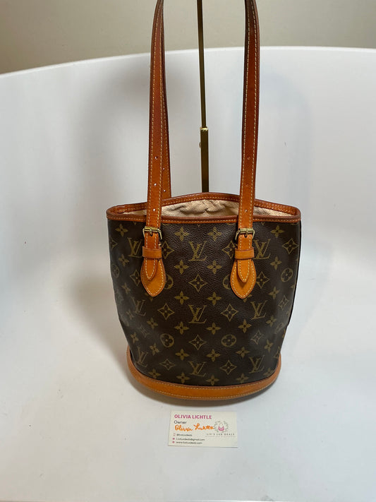 Louis Vuitton Monogram Petit Bucket Bag Tote