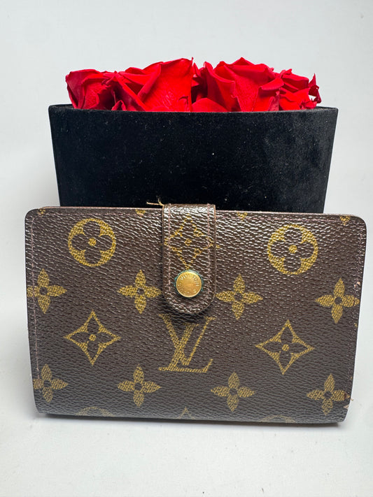Louis Vuitton Monogram Kiss Lock Wallet French Purse