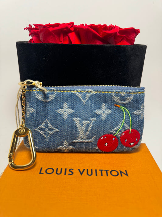 Louis Vuitton x TM Denim Cherry Key Pouch NEW w/COA