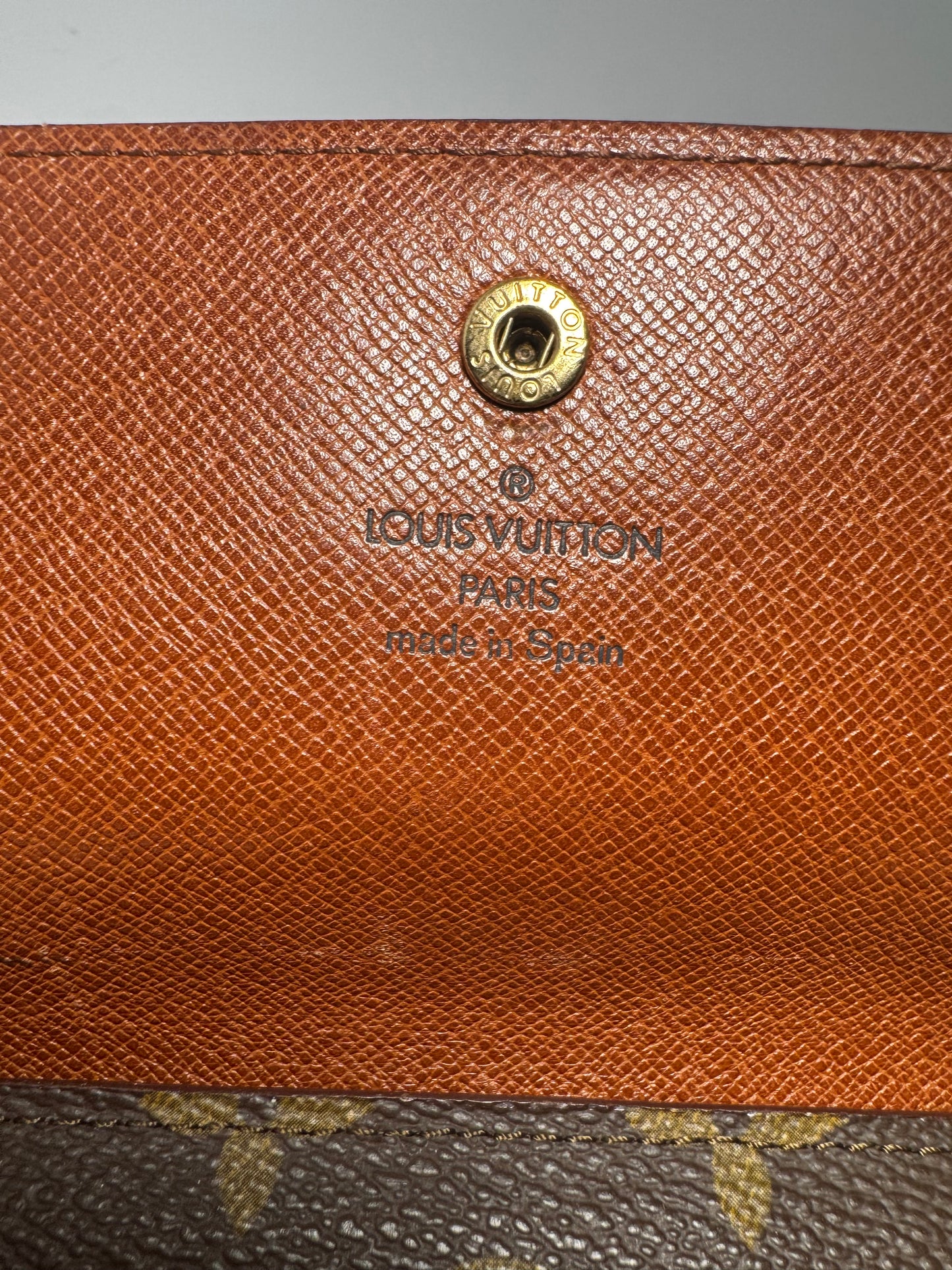 Louis Vuitton Trifold Pochette Passport Holder Monogram Wallet on Chain